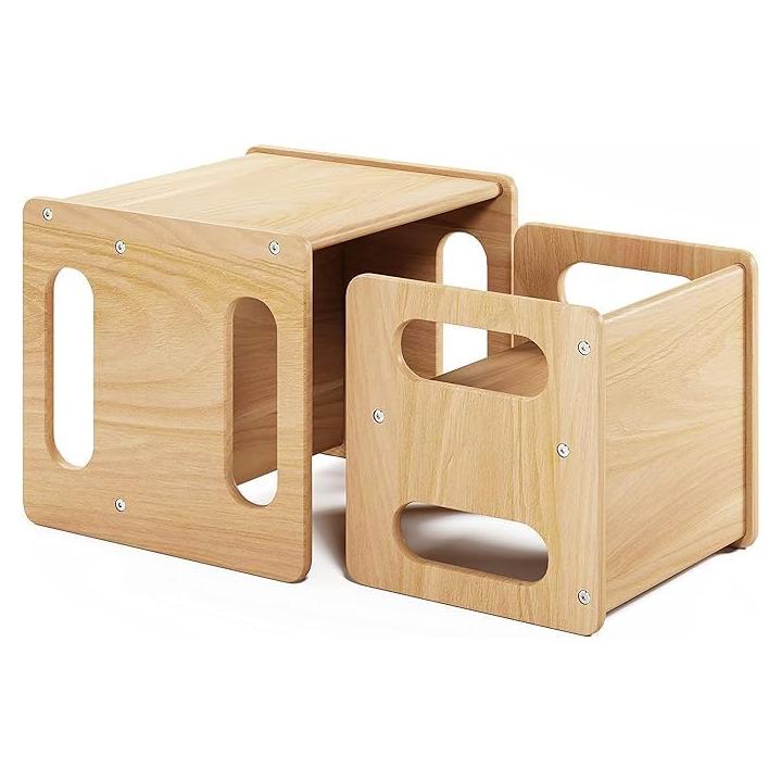 Conjunto Mesa y Silla Montessori Natural 1-3 Años