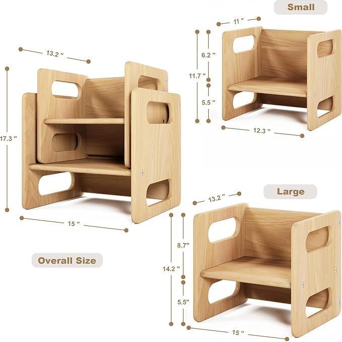Conjunto Mesa y Silla Montessori Natural 1-3 Años