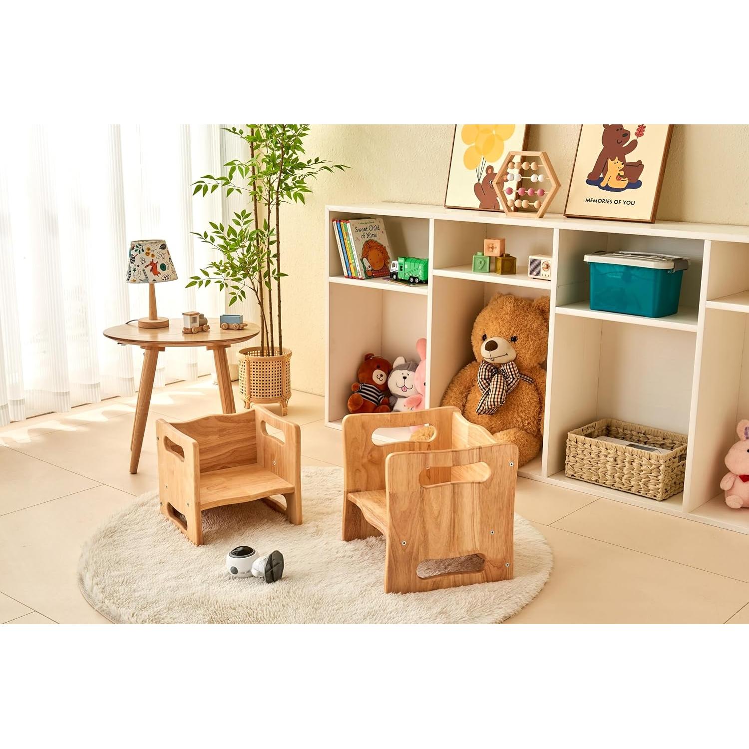 Conjunto Mesa y Silla Montessori Natural 1-3 Años