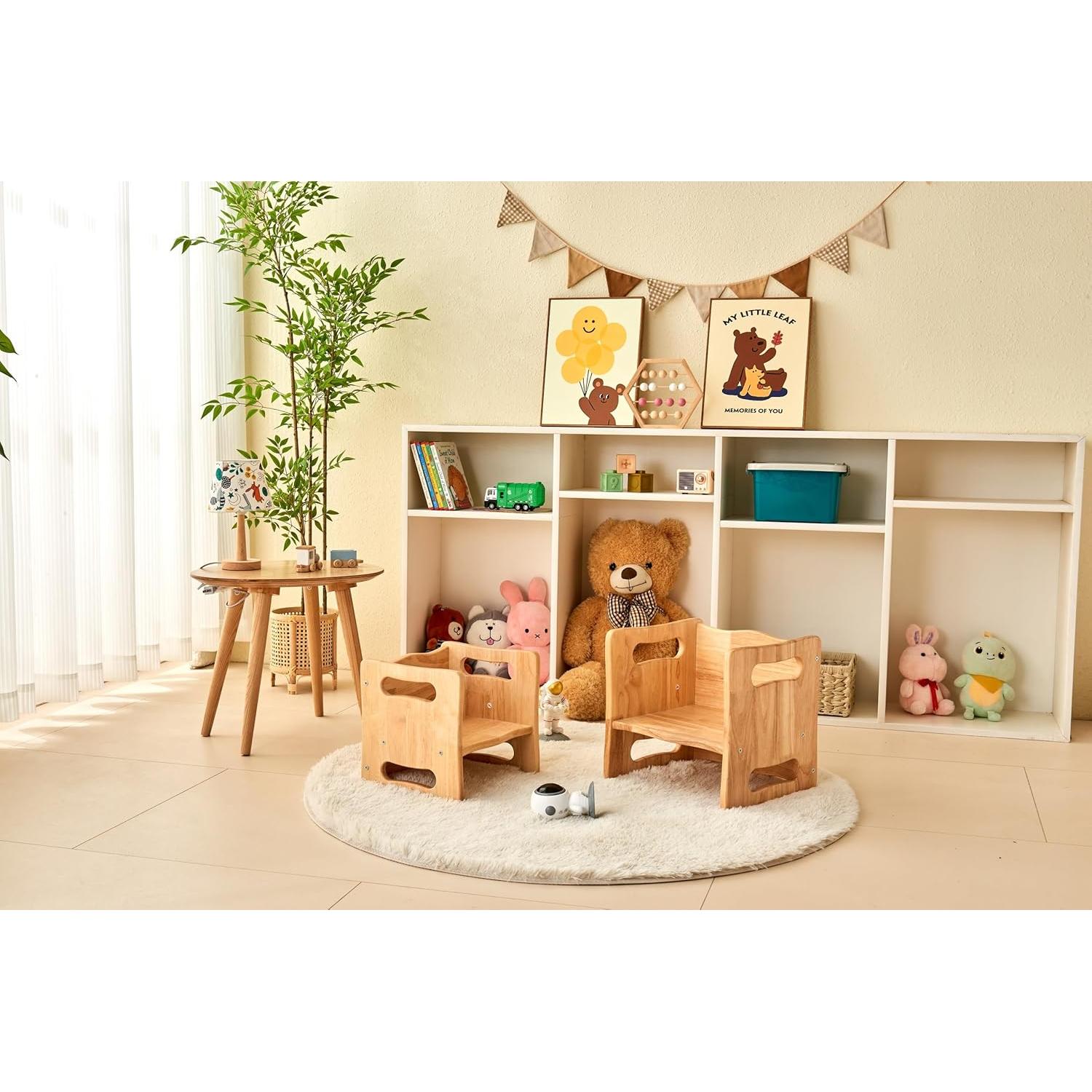 Conjunto Mesa y Silla Montessori Natural 1-3 Años