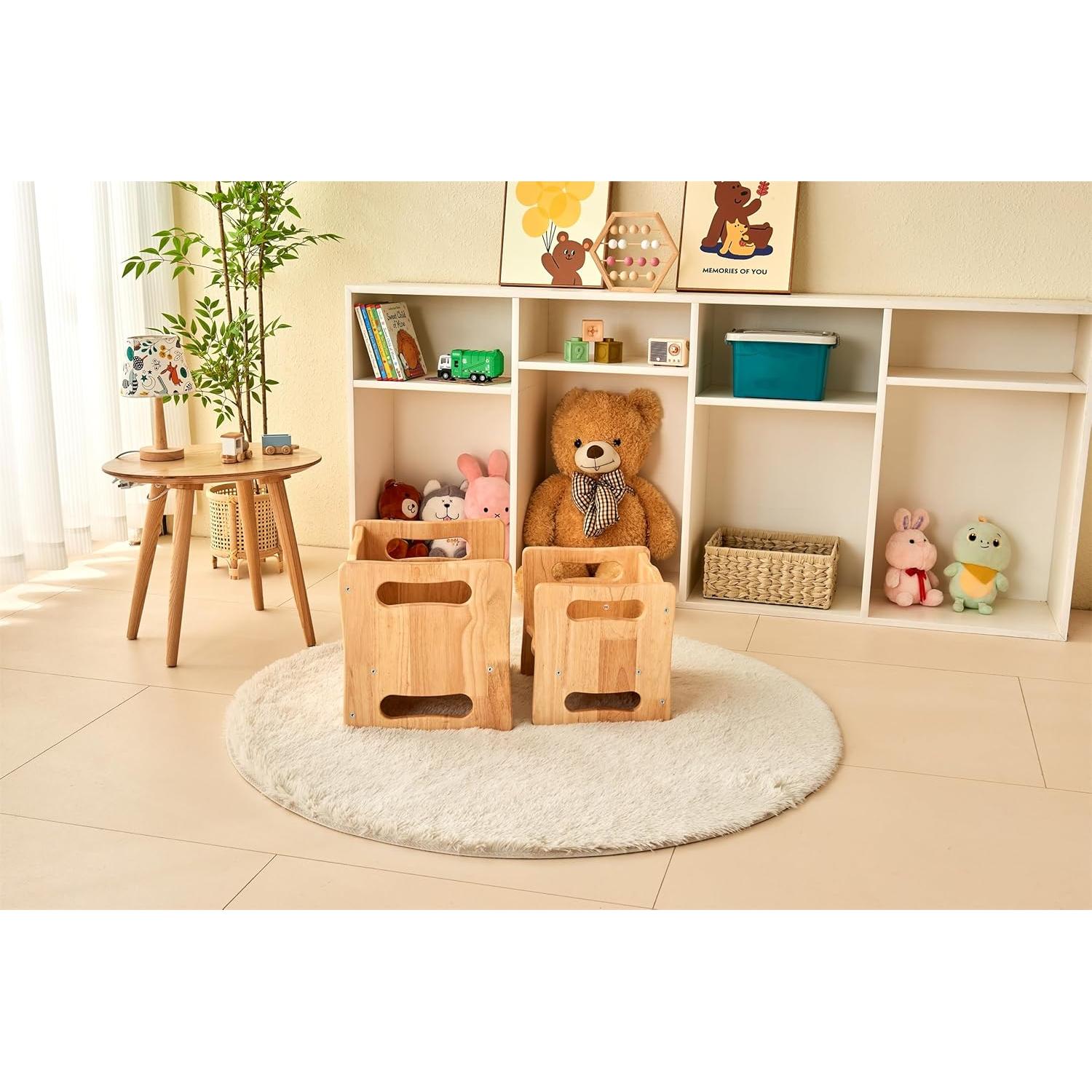 Conjunto Mesa y Silla Montessori Natural 1-3 Años