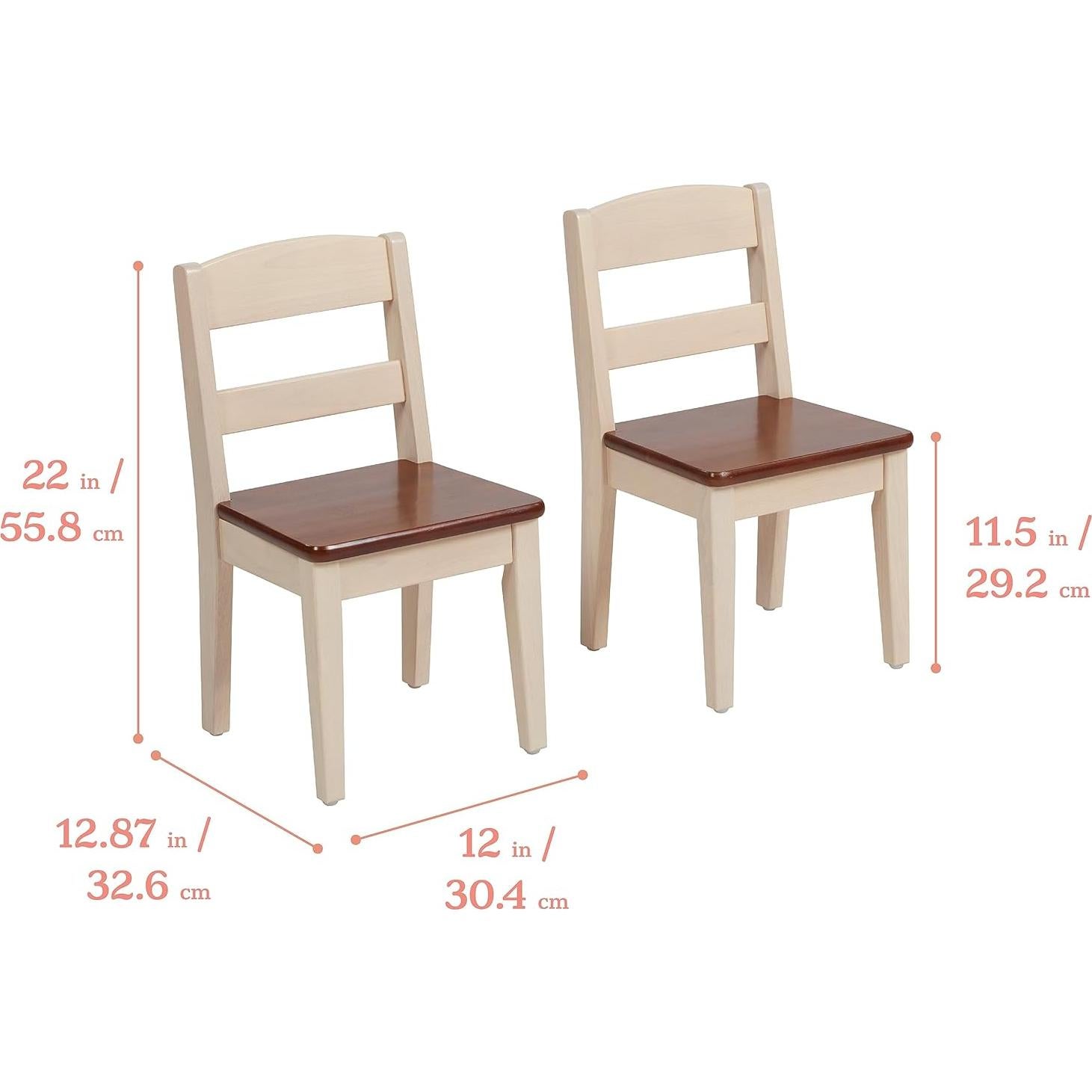 Sillas Escondite ECR4Kids de Madera para Niños - Paquete de 2