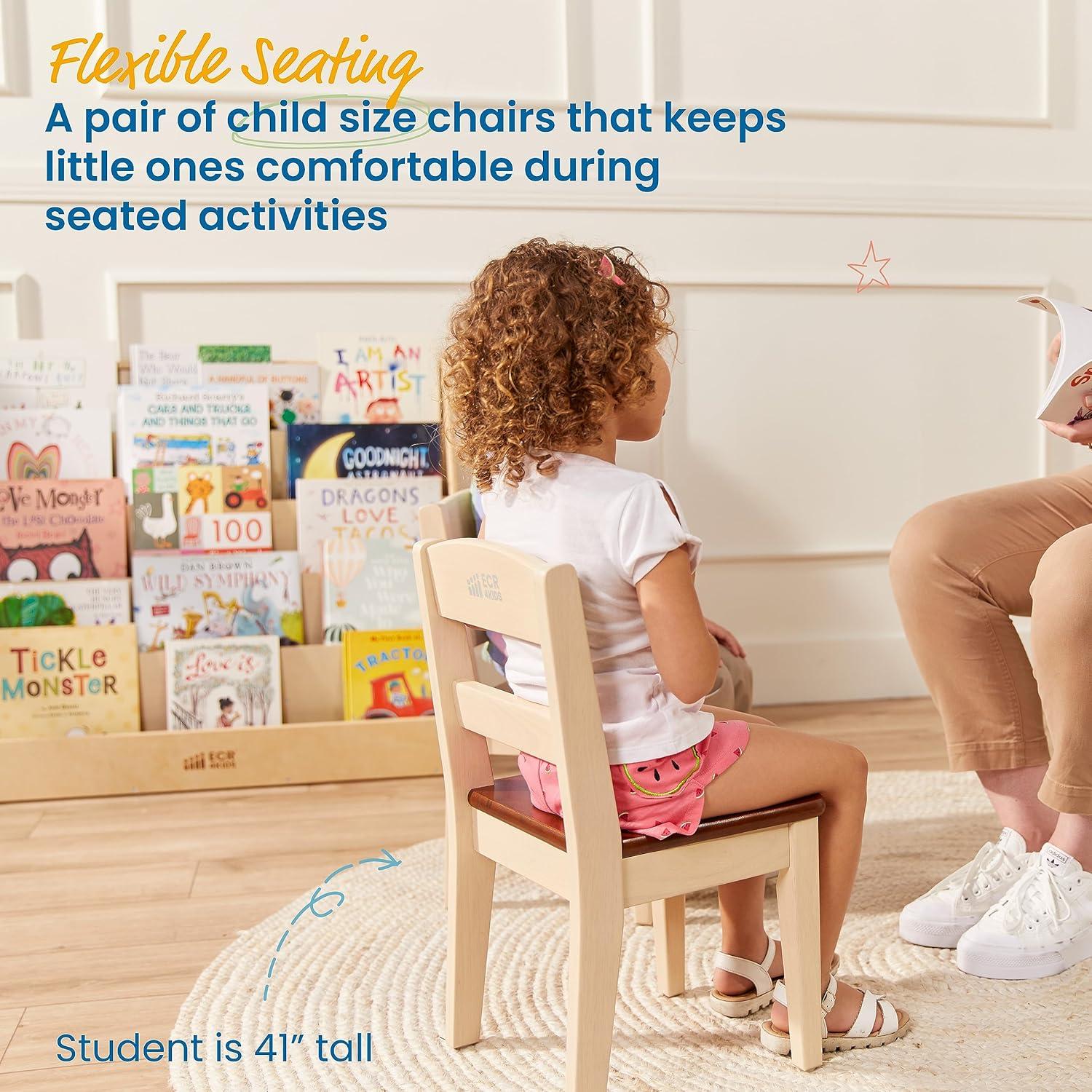 Sillas Escondite ECR4Kids de Madera para Niños - Paquete de 2