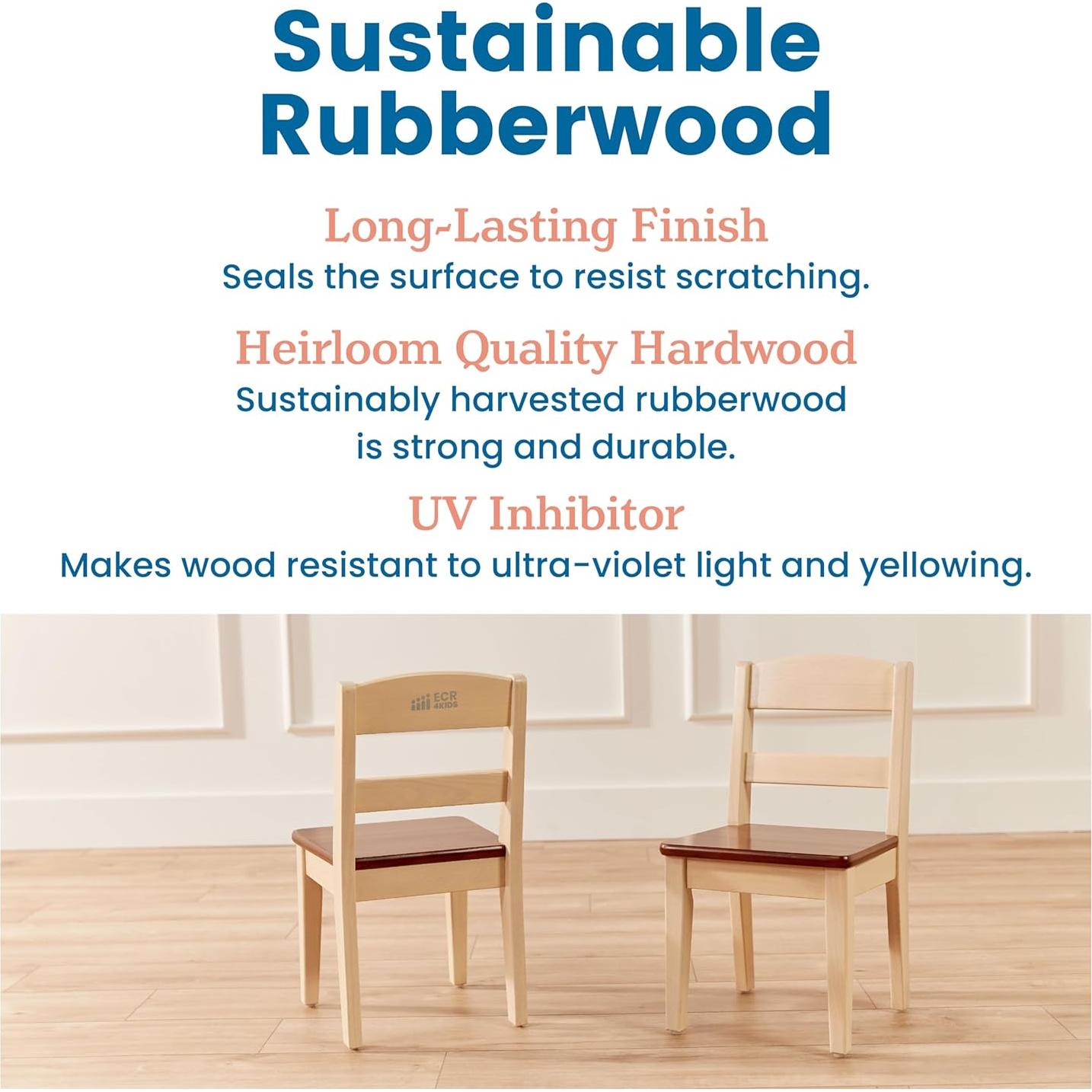 Sillas Escondite ECR4Kids de Madera para Niños - Paquete de 2