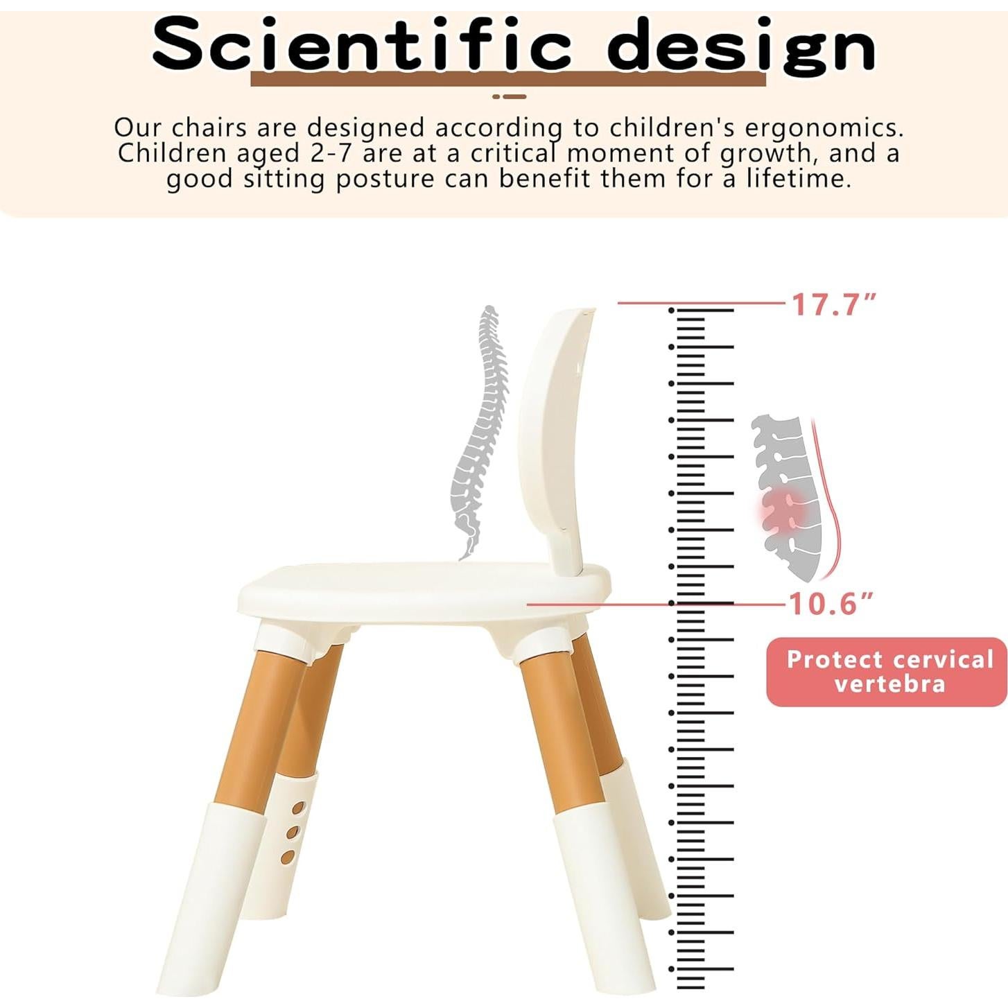 Silla Ajustable para Niños TQUEG Beige 3 Niveles 1.76 kg