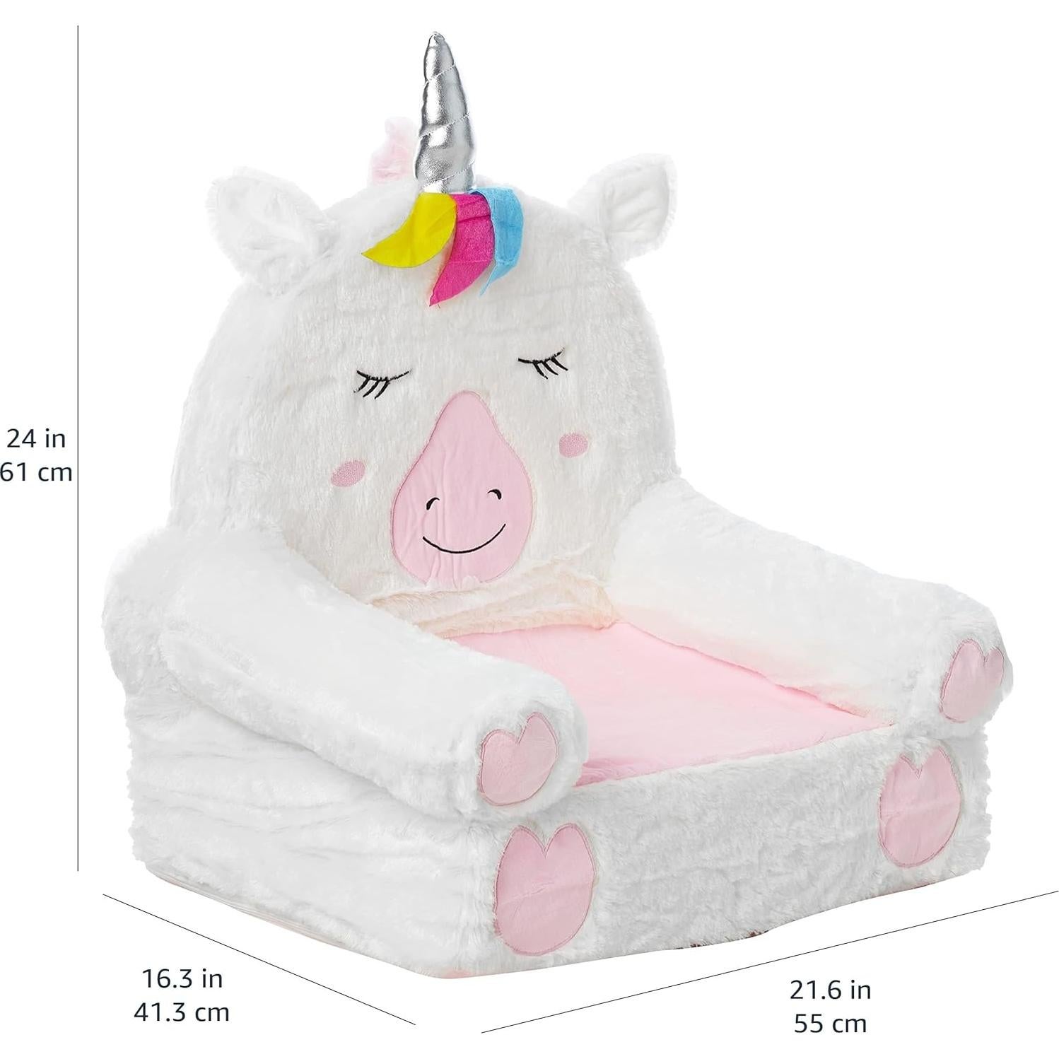 Silla de Felpa para Niños Amazon Basics Unicornio Mediana