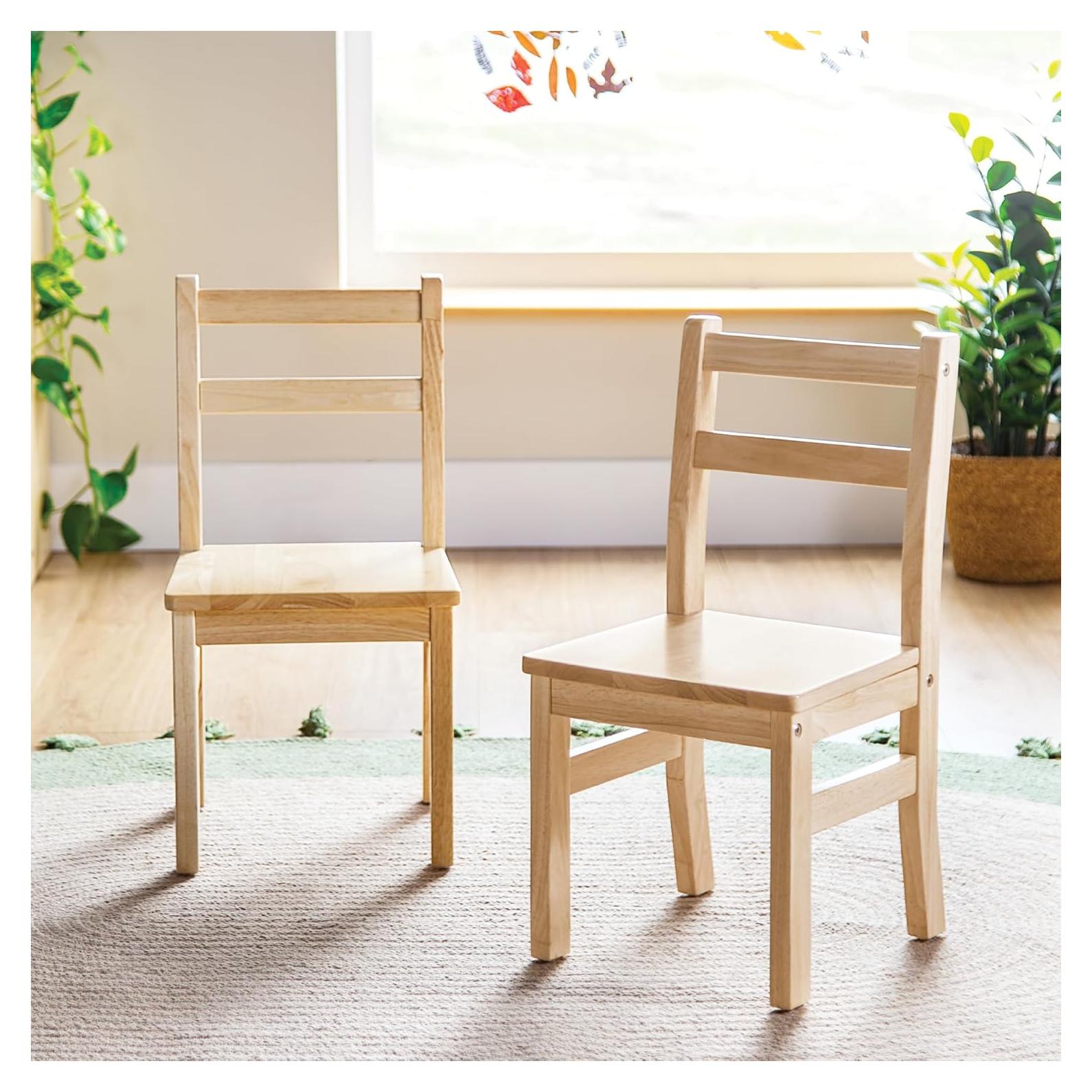 Conjunto de 2 Sillas de Madera GuíaCraft para Niños 3-5 Años