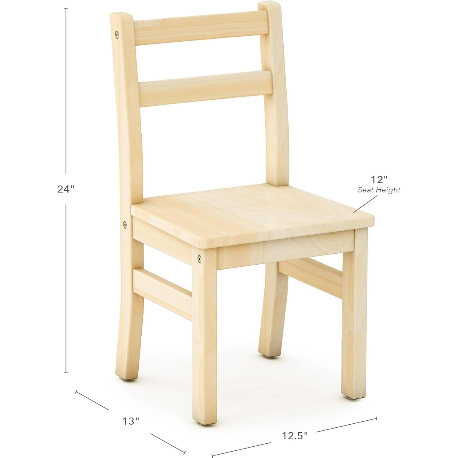 Conjunto de 2 Sillas de Madera GuíaCraft para Niños 3-5 Años