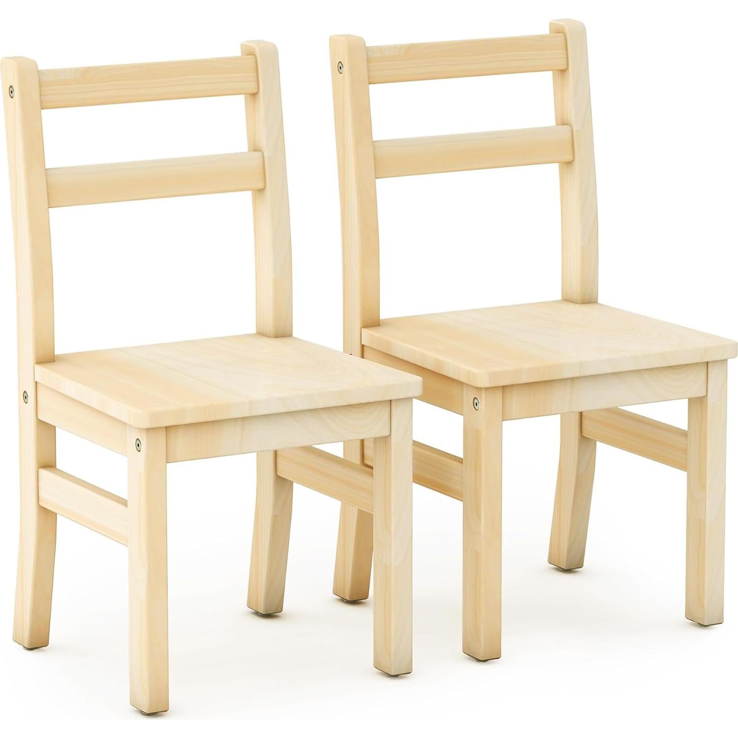 Conjunto de 2 Sillas de Madera GuíaCraft para Niños 3-5 Años