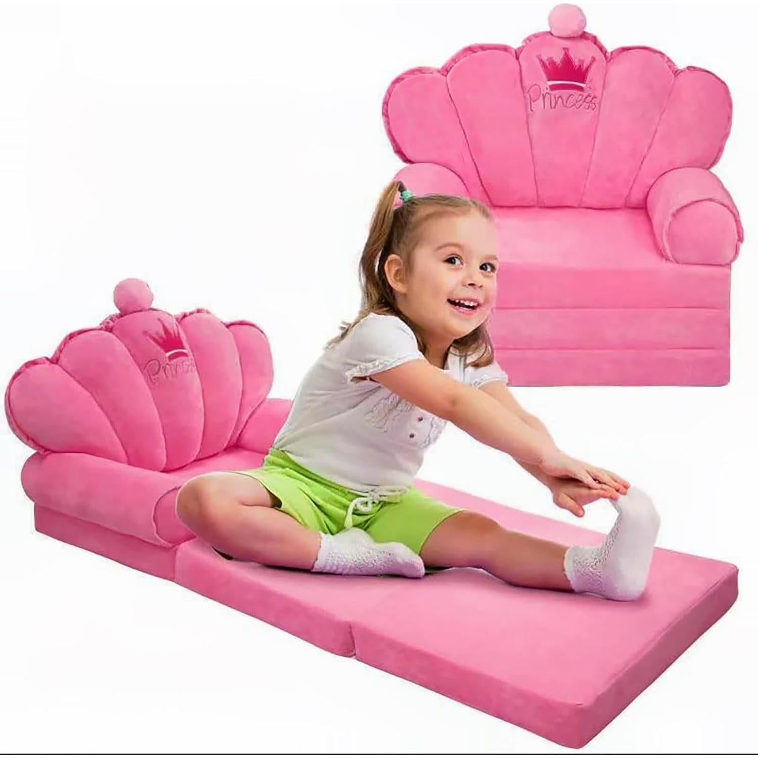 Sofá Cama Plegable para Niños Rosa Harhoers 1-5 Años