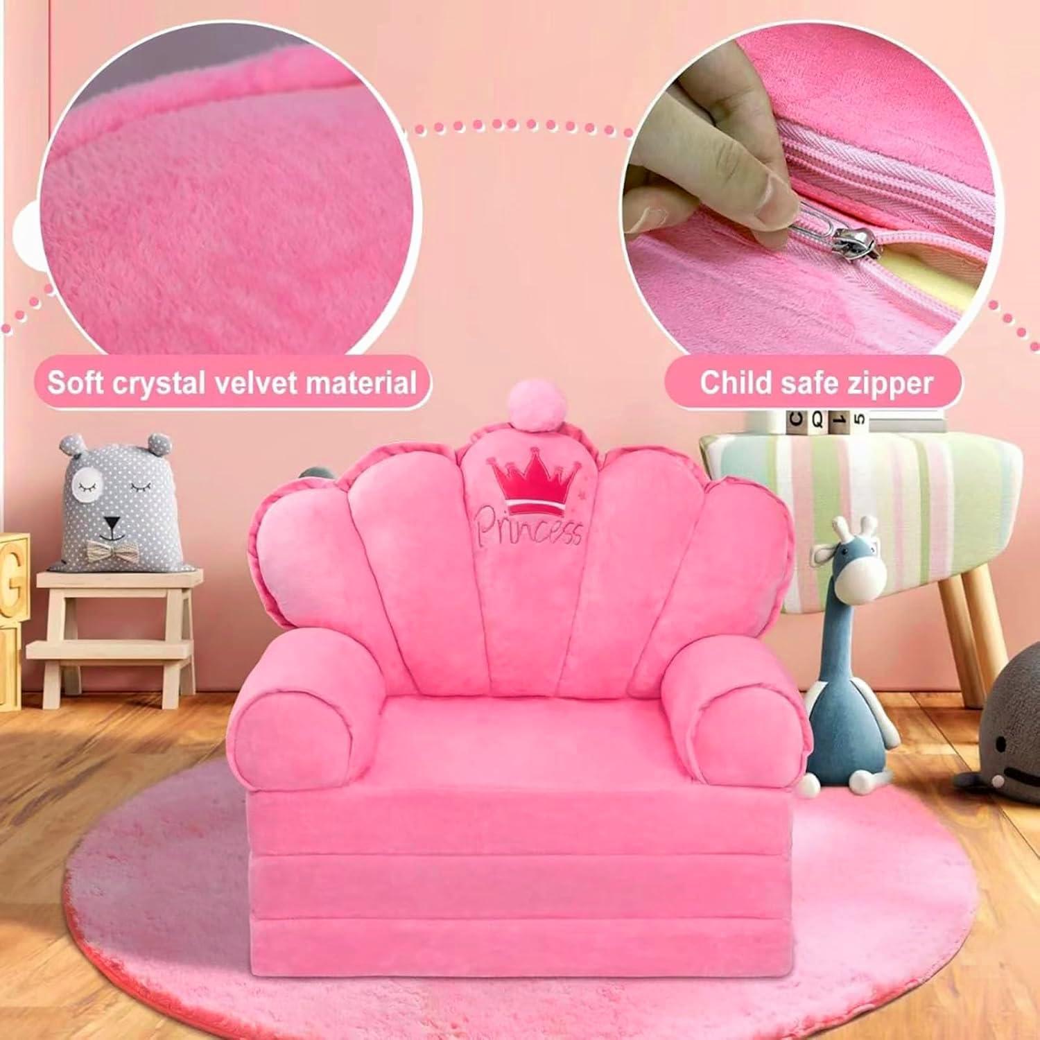 Sofá Cama Plegable para Niños Rosa Harhoers 1-5 Años