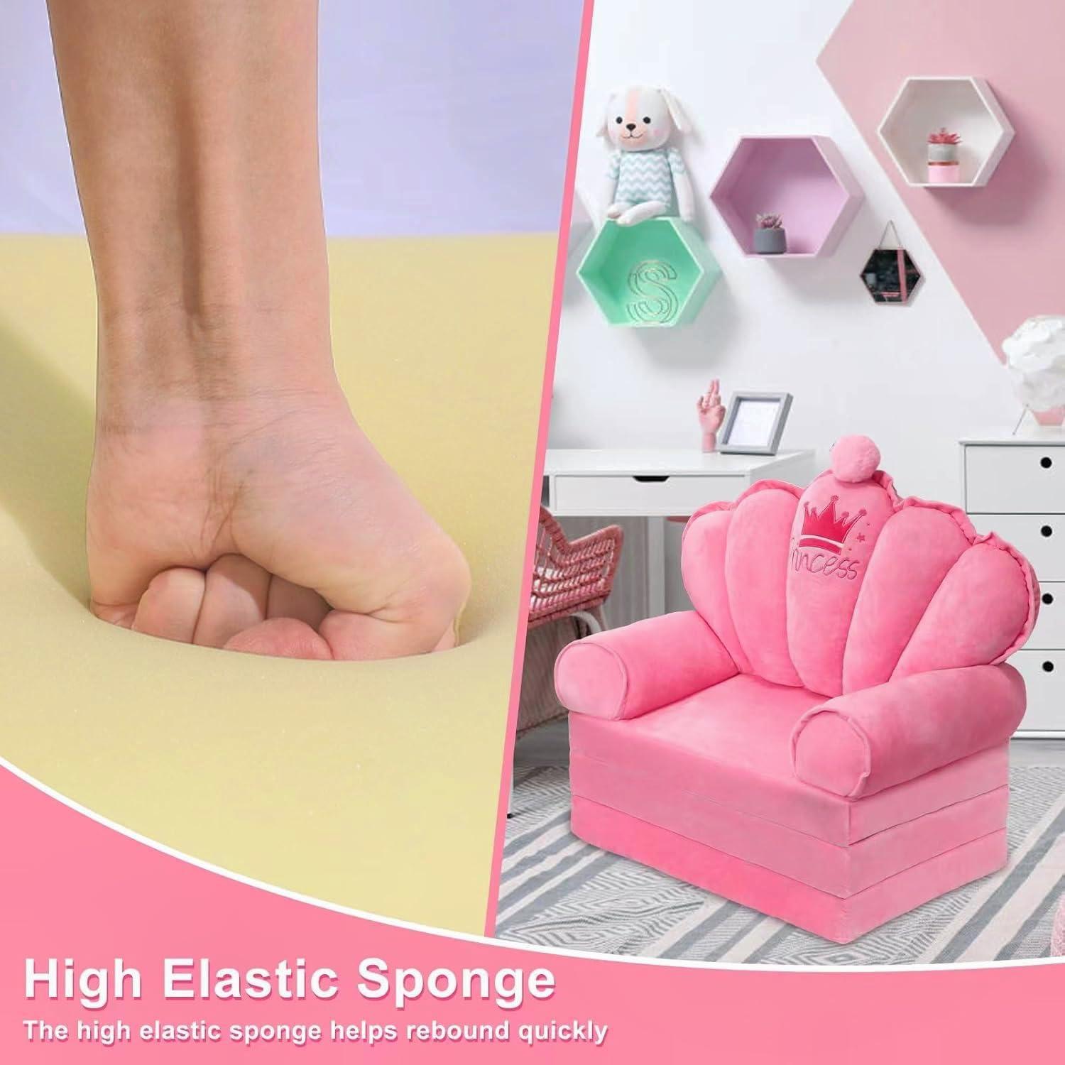 Sofá Cama Plegable para Niños Rosa Harhoers 1-5 Años