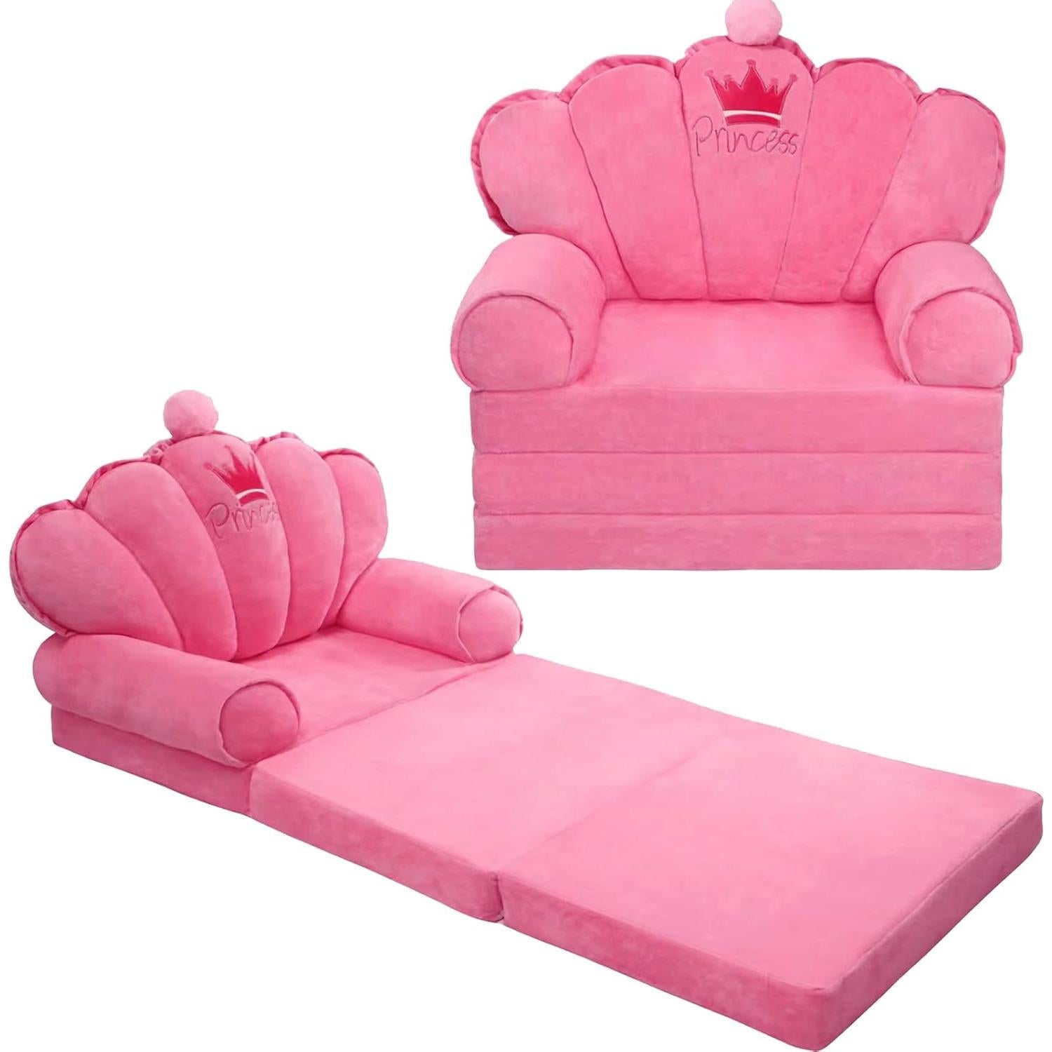 Sofá Cama Plegable para Niños Rosa Harhoers 1-5 Años