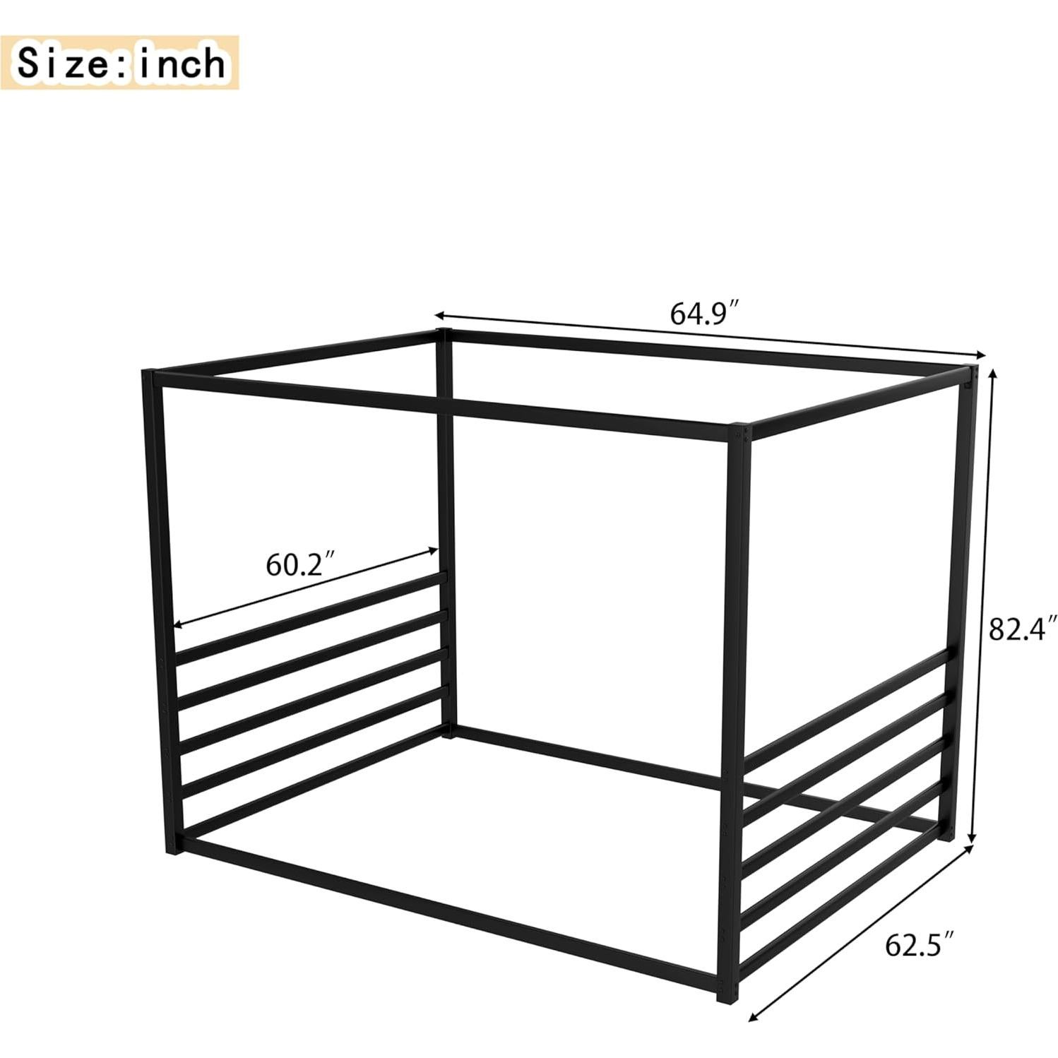 Estructura de Cama Montessori Queen Klwenas Maec Negra