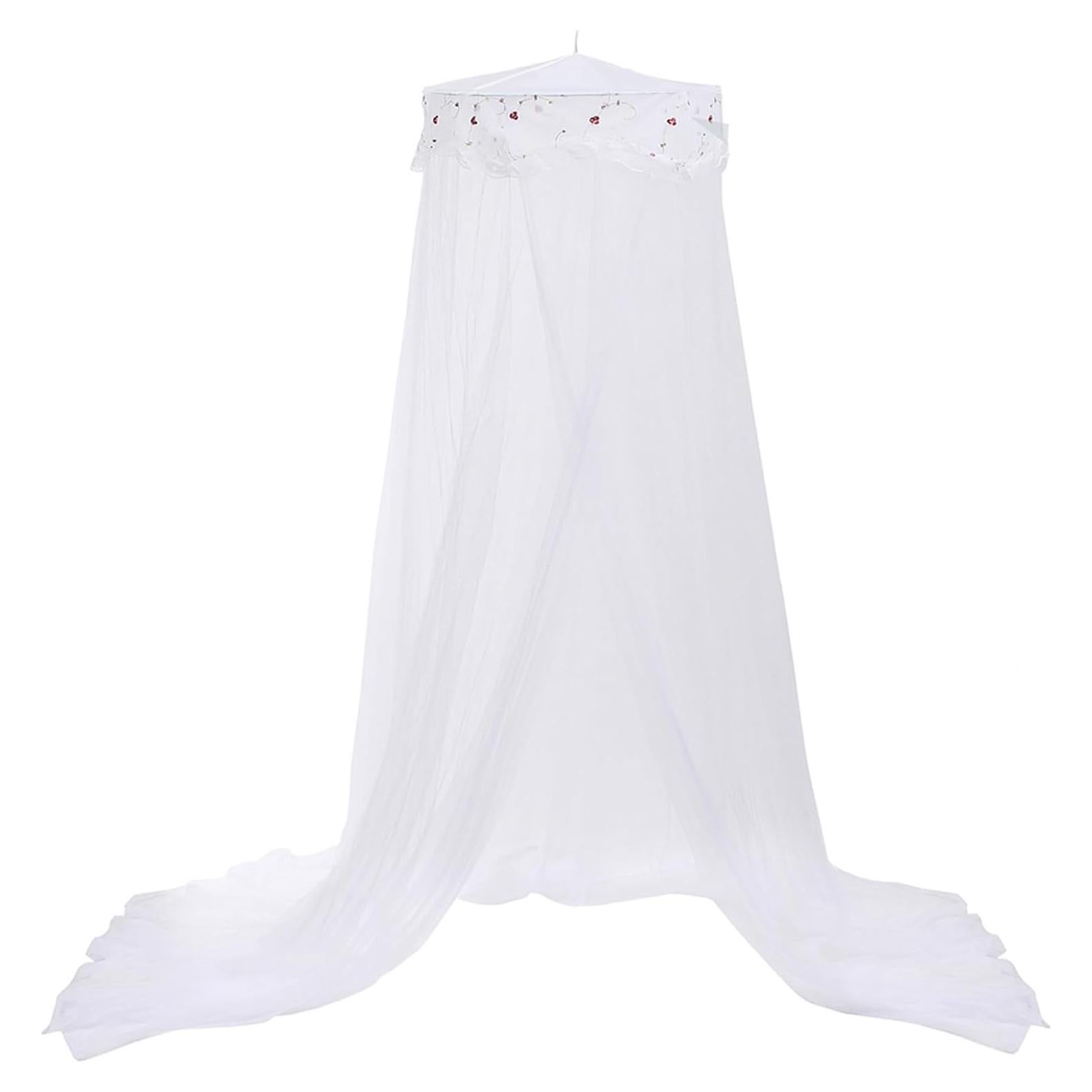 Dosel de Cama Jeteventy para Niñas - Cortina Redonda Blanca