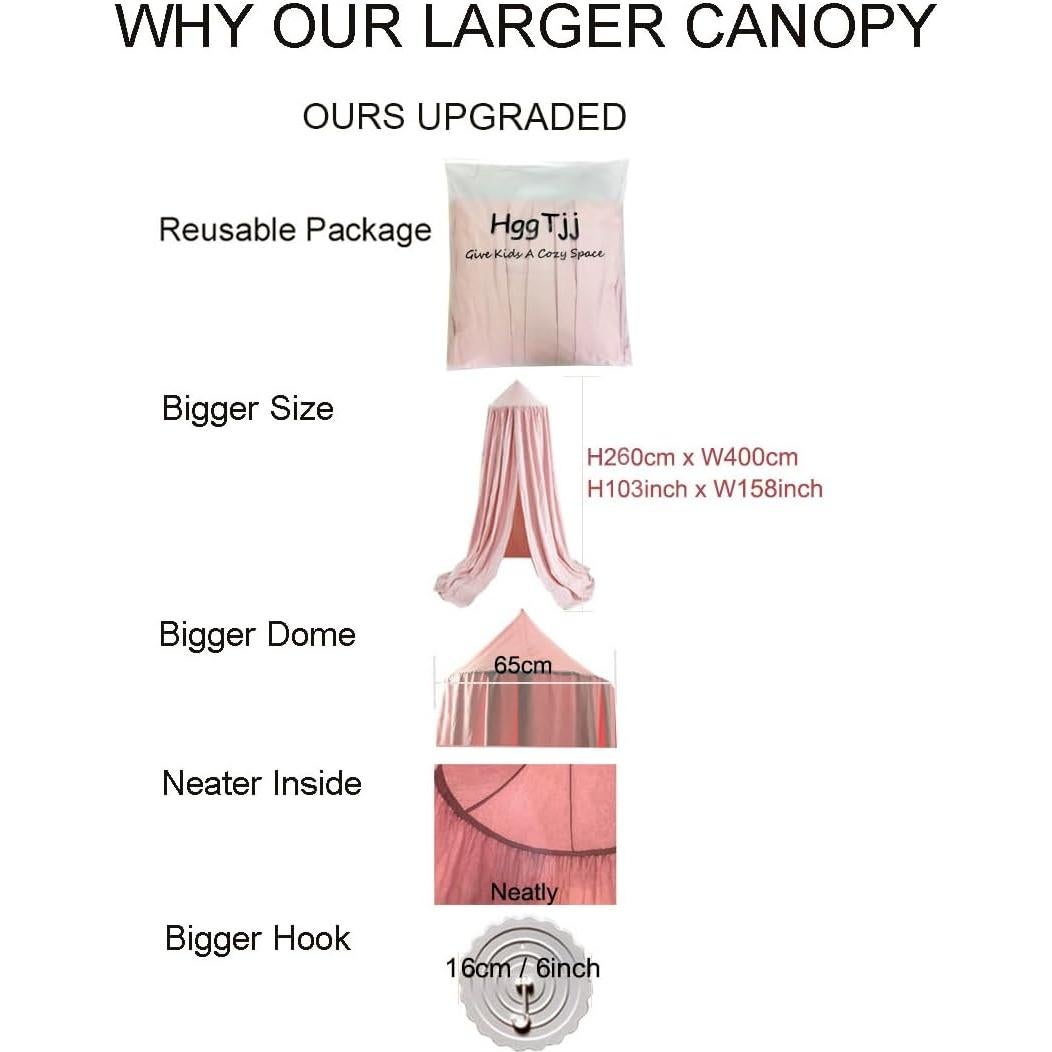 Dosel Extra Grande Rosa Coral para Niños - Bloqueo de Luz