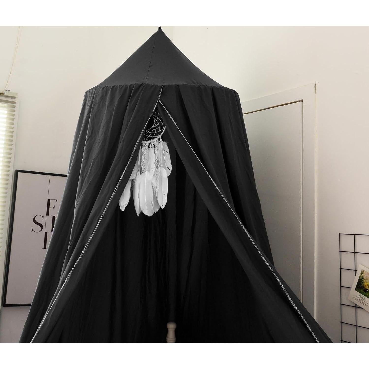 Dosel para Niños KGanBNHH, Cortinas de Cuna 240 cm Negro