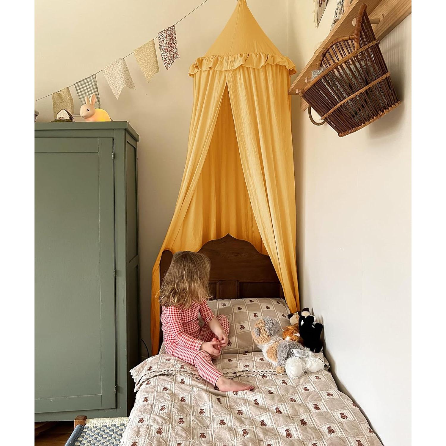 Dosel para Cama Infantil JIKAL de Algodón 241 cm con Volantes