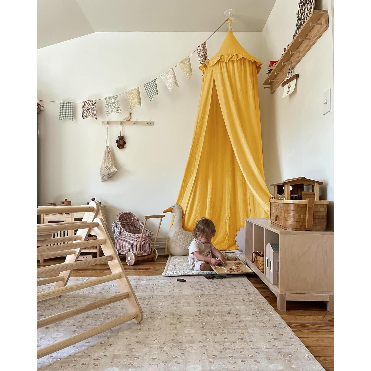 Dosel para Cama Infantil JIKAL de Algodón 241 cm con Volantes