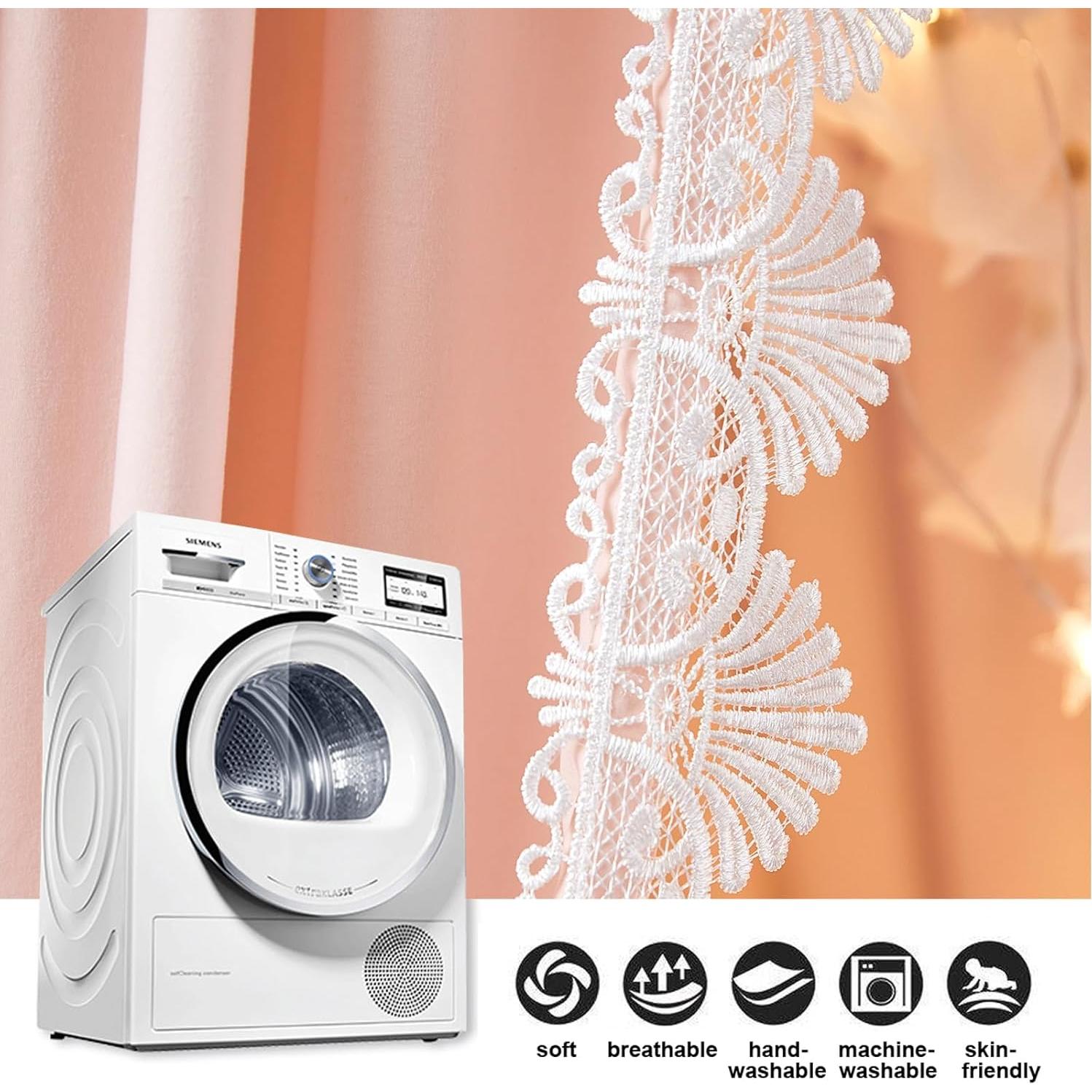 Dosel de Cama Kertnic Rosa para Niñas 270 cm con Volantes