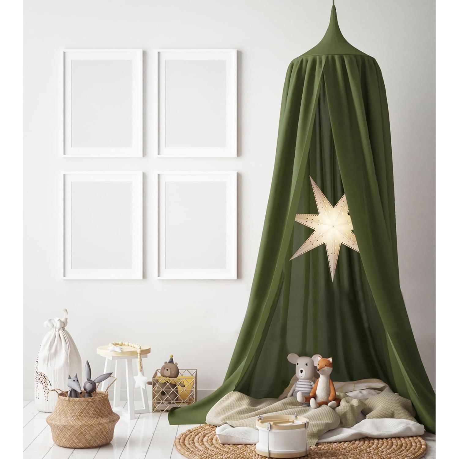 Dosel de Cama Verde para Bebé - Cortinas Antimosquitos 400 cm