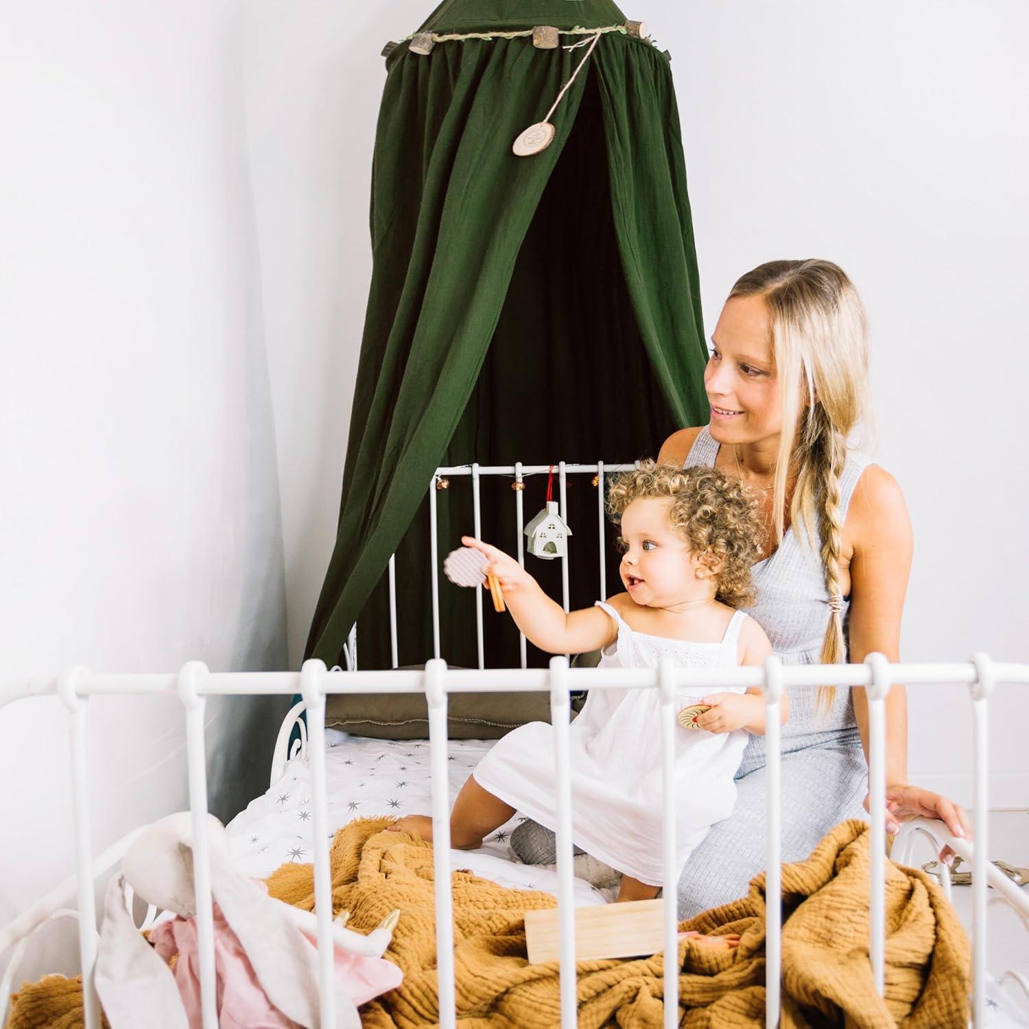 Dosel de Cama Verde para Bebé - Cortinas Antimosquitos 400 cm