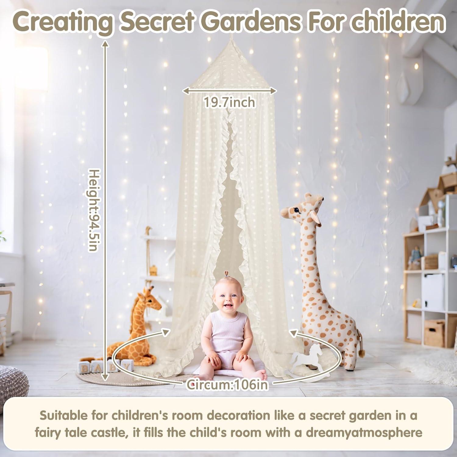 Dosel de Cuna Beige Jiangcha - Red Mosquitera 240 cm