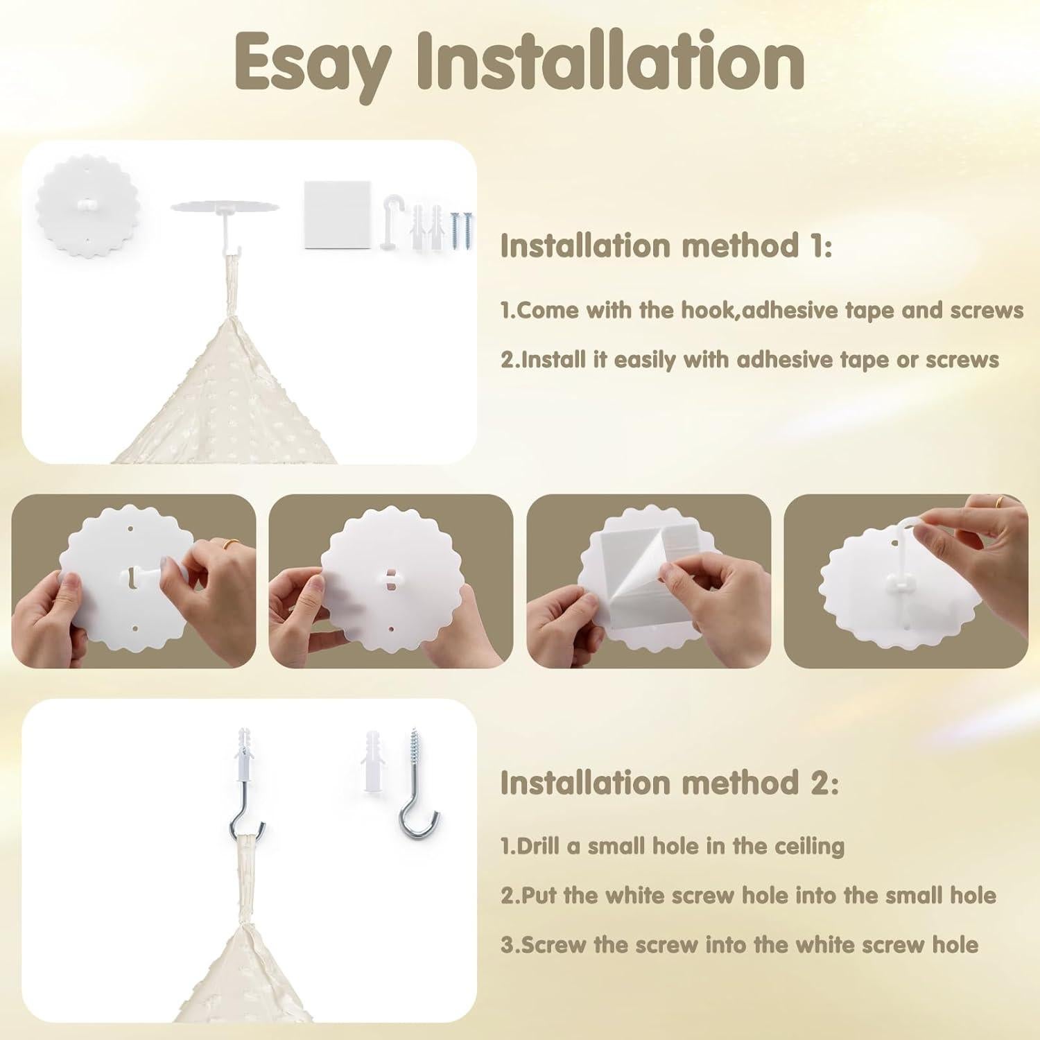 Dosel de Cuna Beige Jiangcha - Red Mosquitera 240 cm