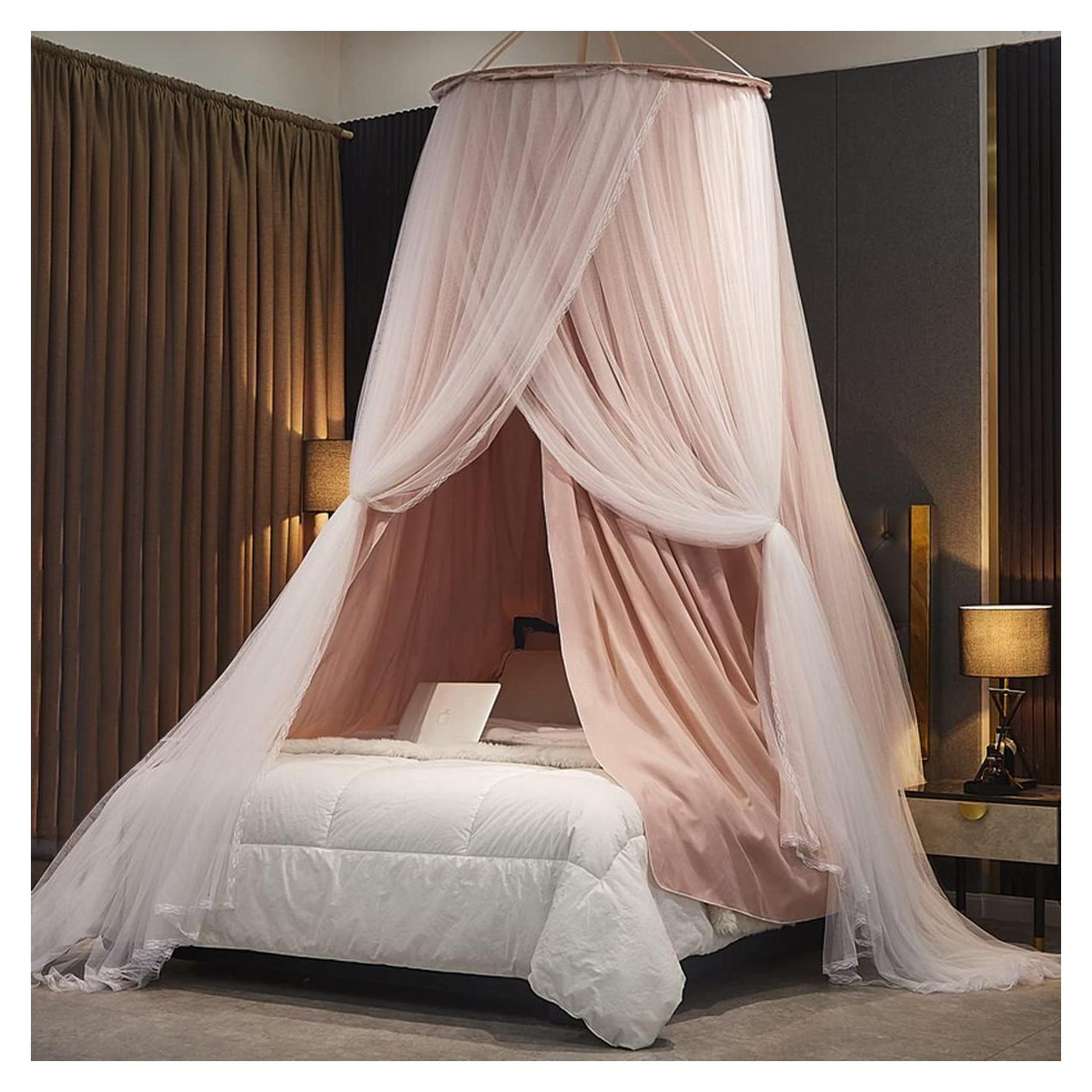 Dosel de Cama Kertnic Rosa para Niñas y Adultos - Doble Capa