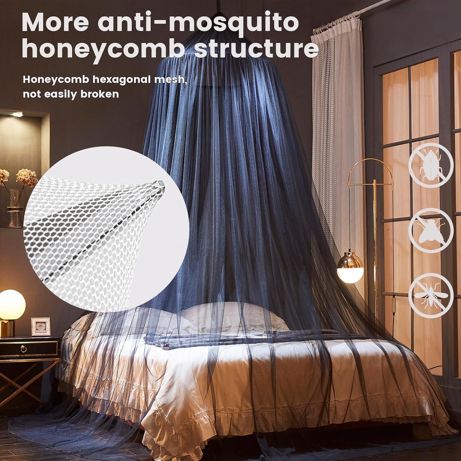 Mosquitera de Cama Mengersi, Cortina de Dosel Redonda 228.6 cm