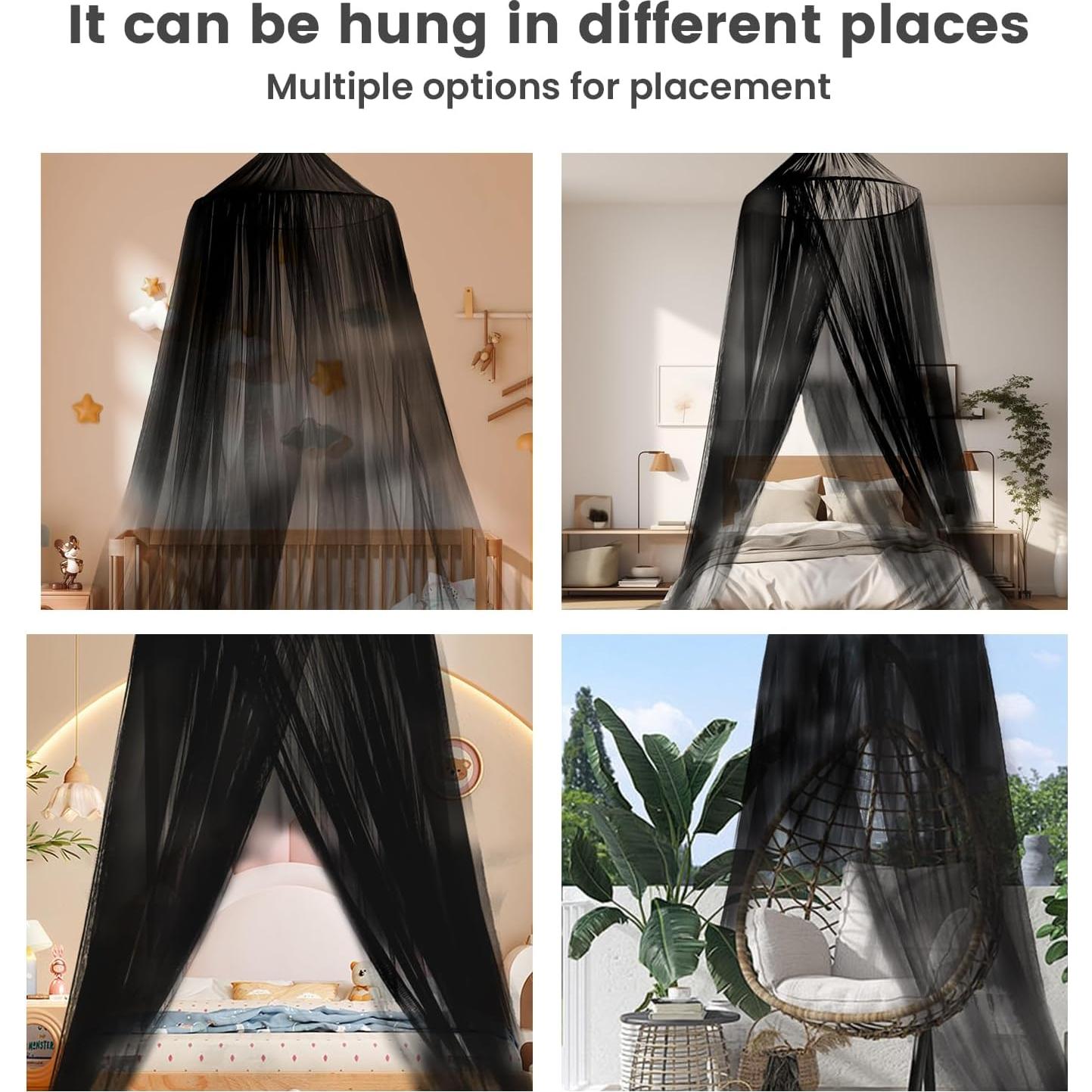 Mosquitera de Cama Mengersi, Cortina de Dosel Redonda 228.6 cm