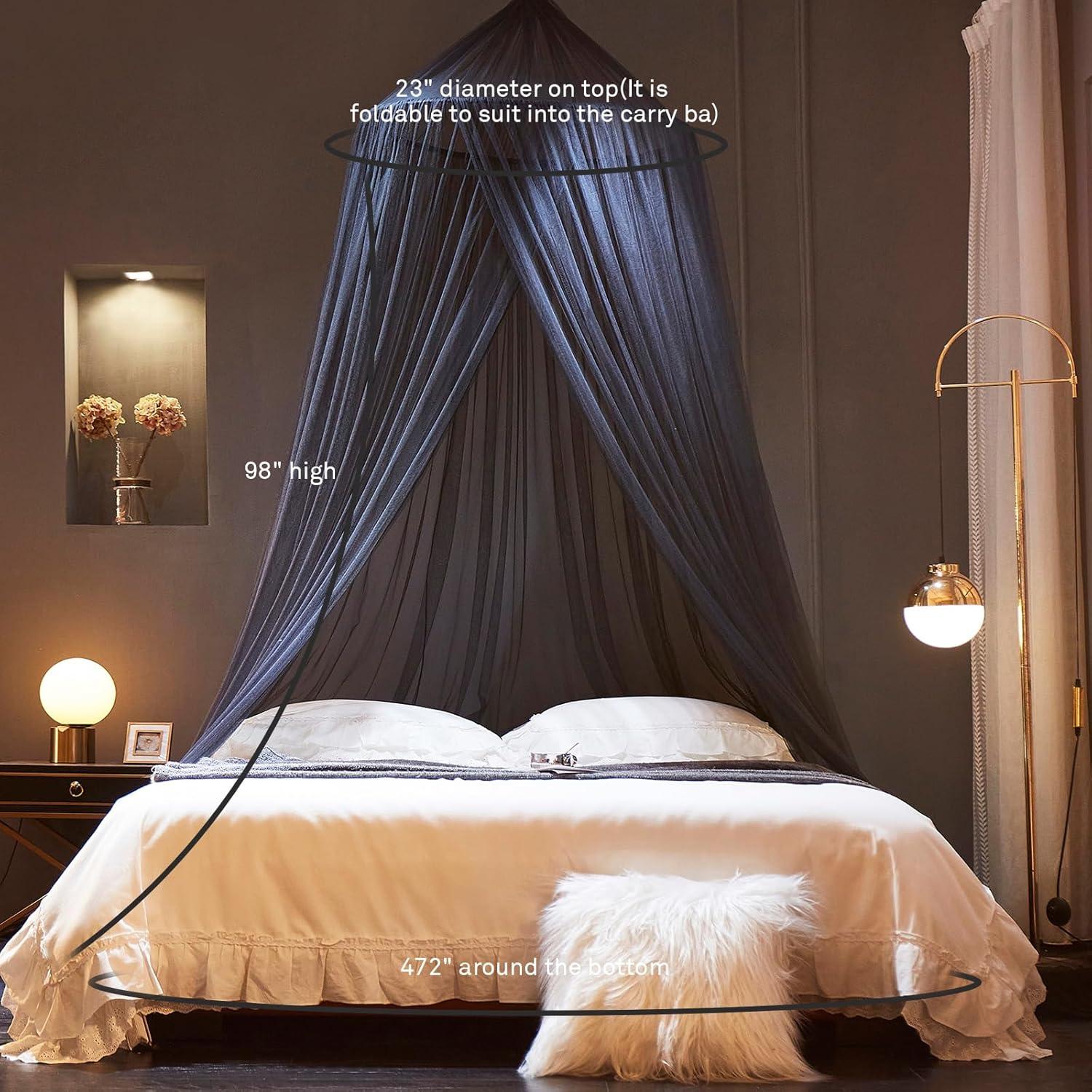 Mosquitera de Cama Mengersi, Cortina de Dosel Redonda 228.6 cm