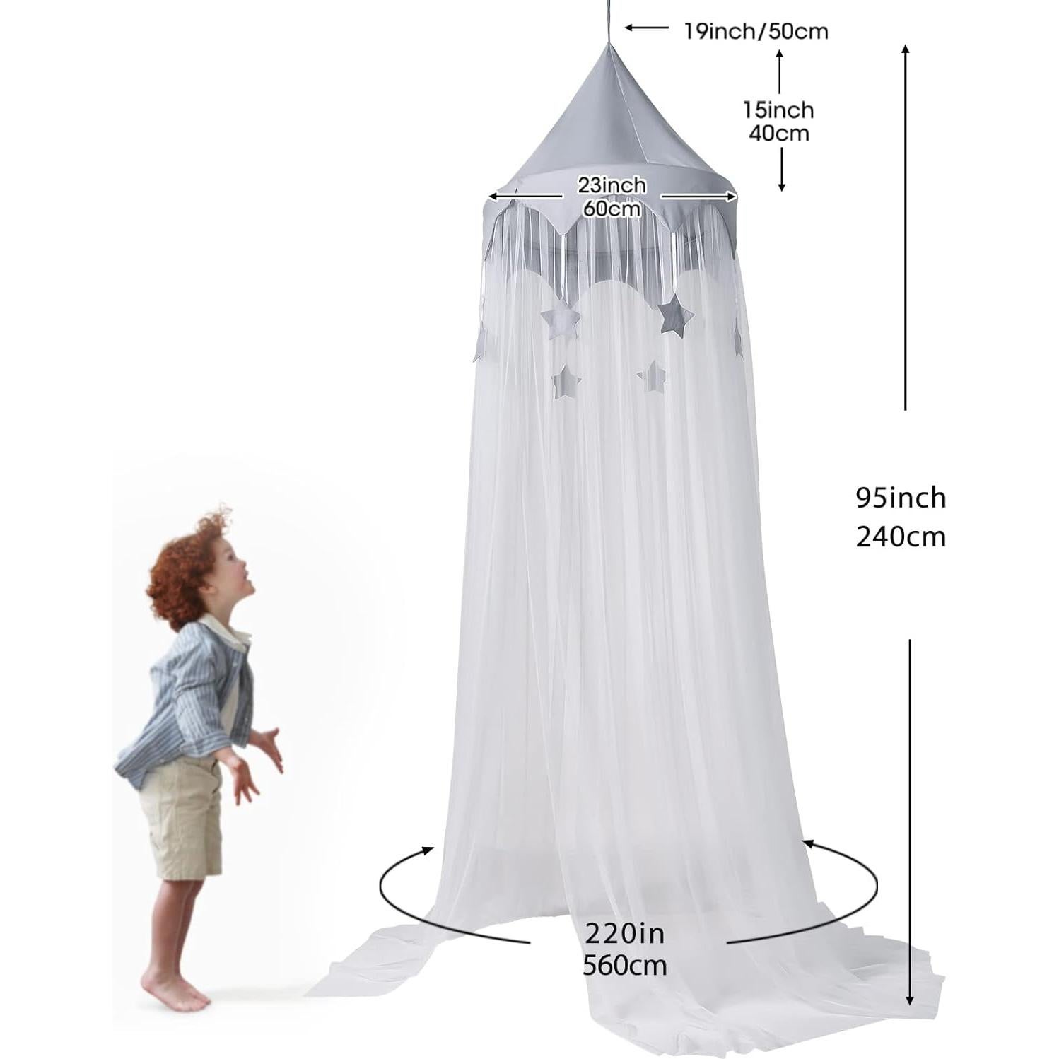 Dosel para Cama de Niños LOAOL con Estrellas 241 cm