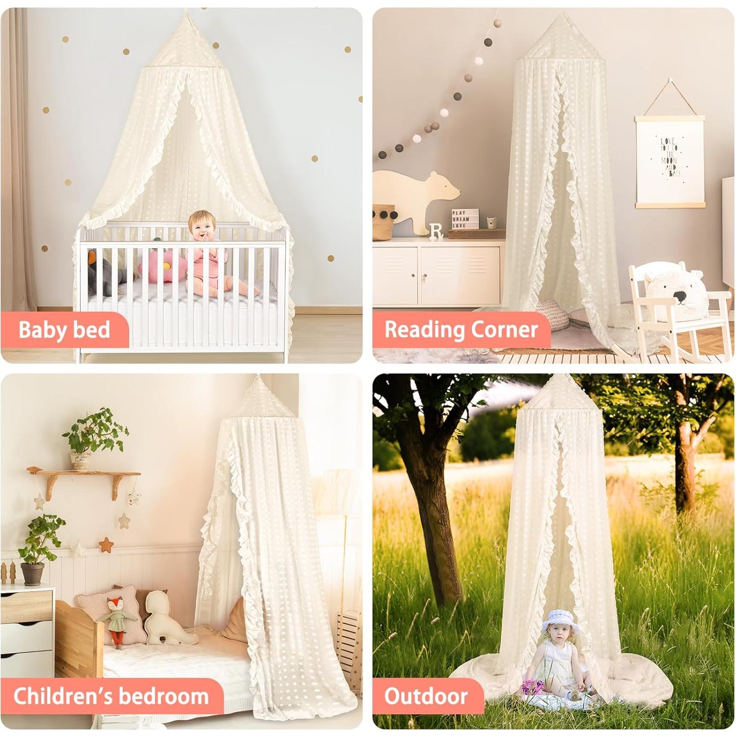 Dosel de Princesa Jiangcha Beige para Cuna y Cama 240cm