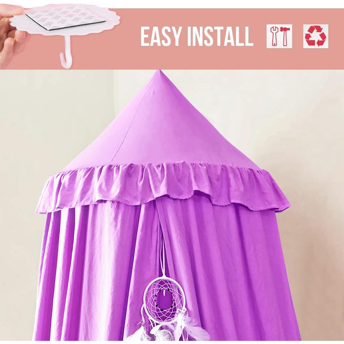 Kertnic Canopy para Cama de Niñas Morado 270cm Antimosquitos