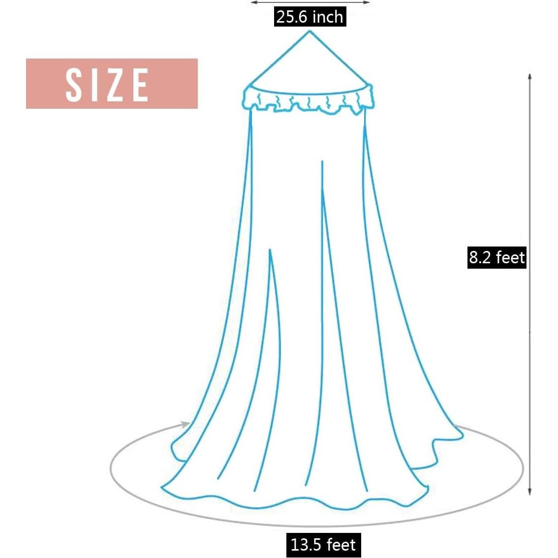 Kertnic Canopy para Cama de Niñas Morado 270cm Antimosquitos