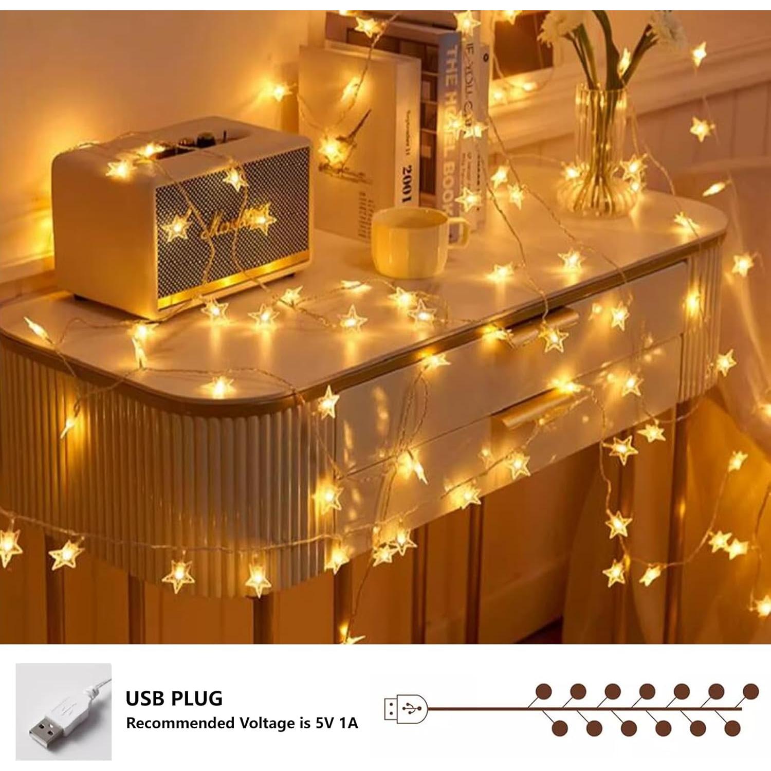 Cortina de Cama AIKASY con Dosel y Luces Estrelladas - Blanca/Azul