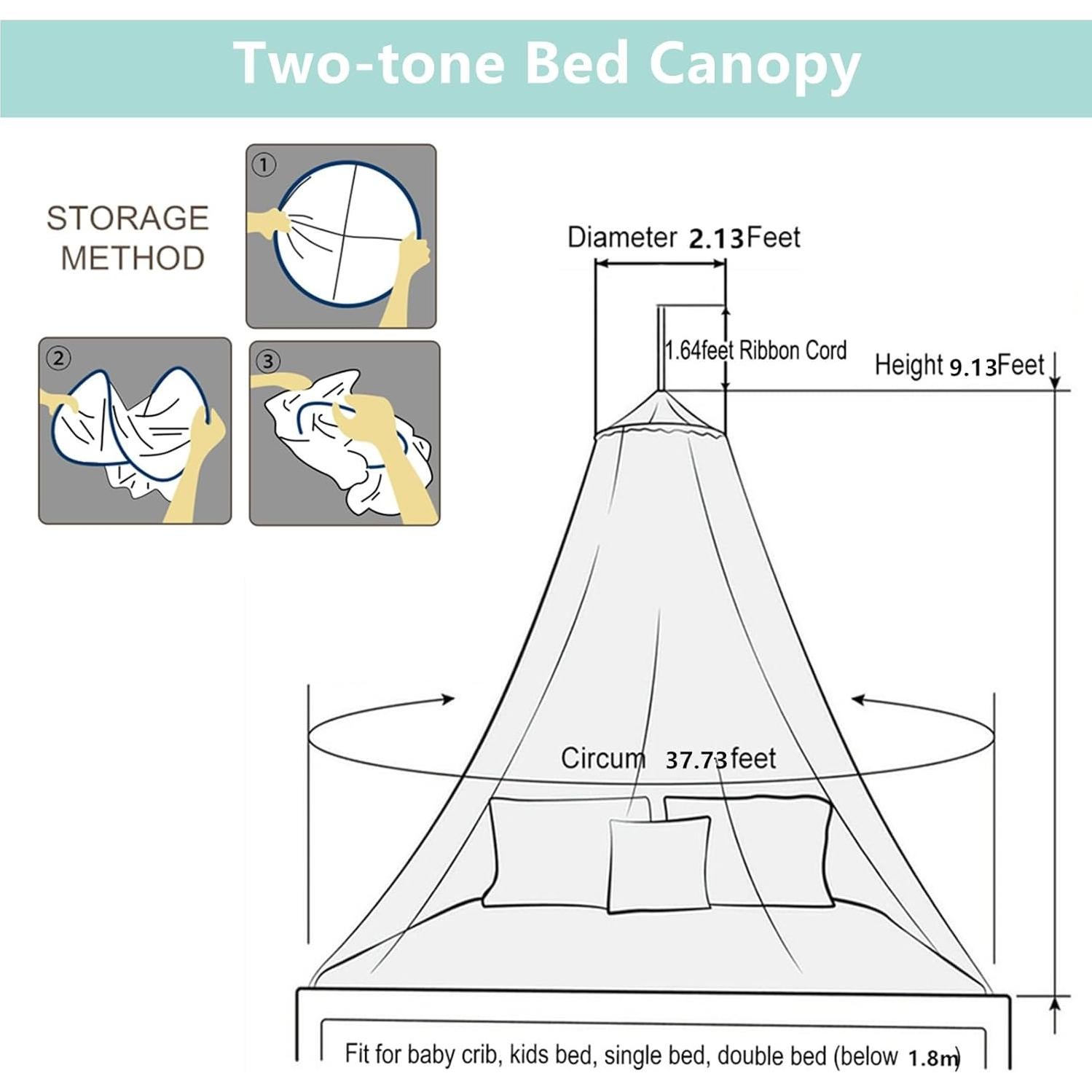 Dosel de Cama de Encaje Eimilaly Rosa para Niñas 1.15m