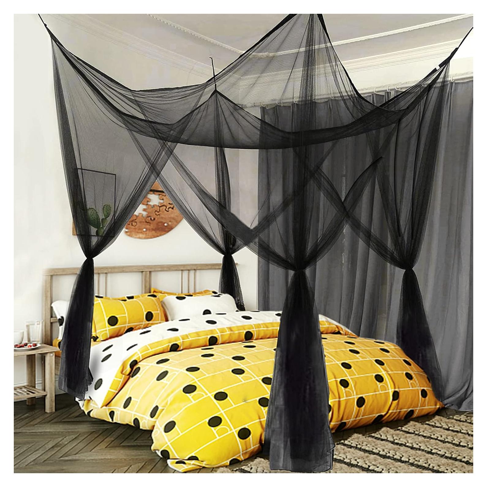 Dosel de Cama de Malla Negra Milky House 210x190 cm