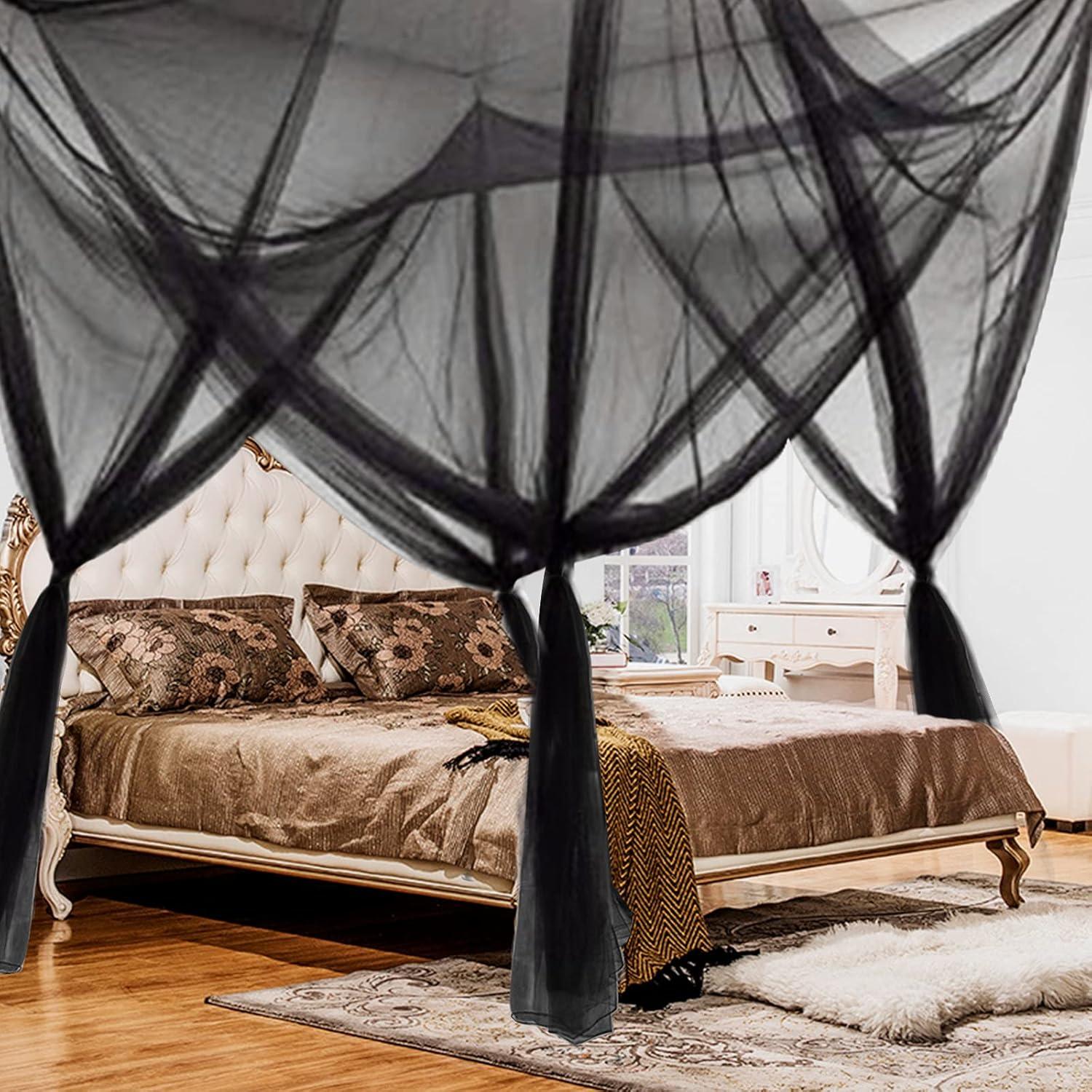 Dosel de Cama de Malla Negra Milky House 210x190 cm