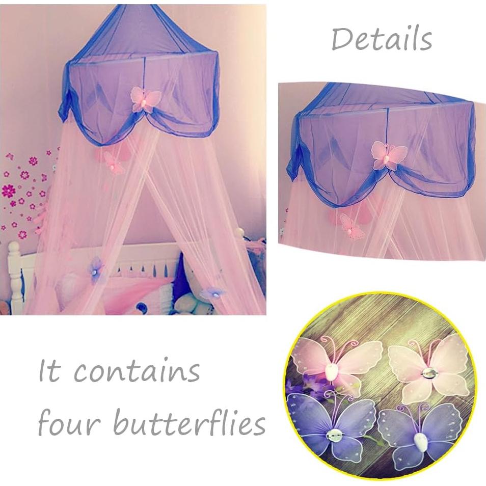 Cortina de Dosel para Cama Niñas NYDECOR Rosa y Morado 270cm