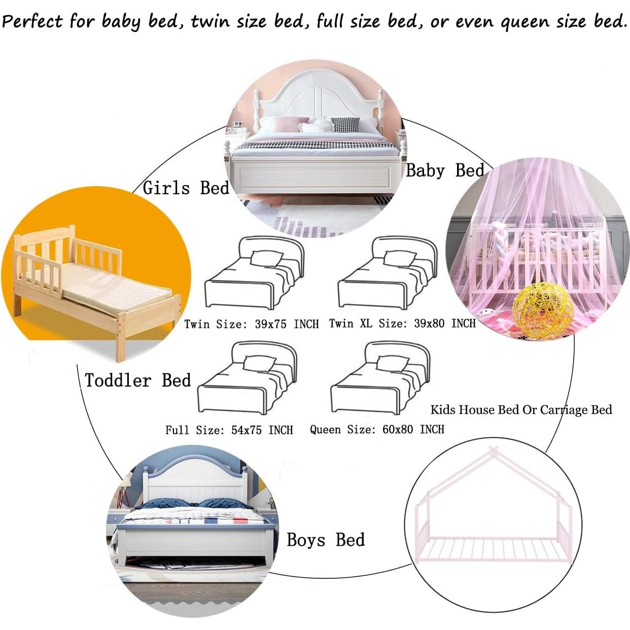 Cortina de Dosel para Cama Niñas NYDECOR Rosa y Morado 270cm