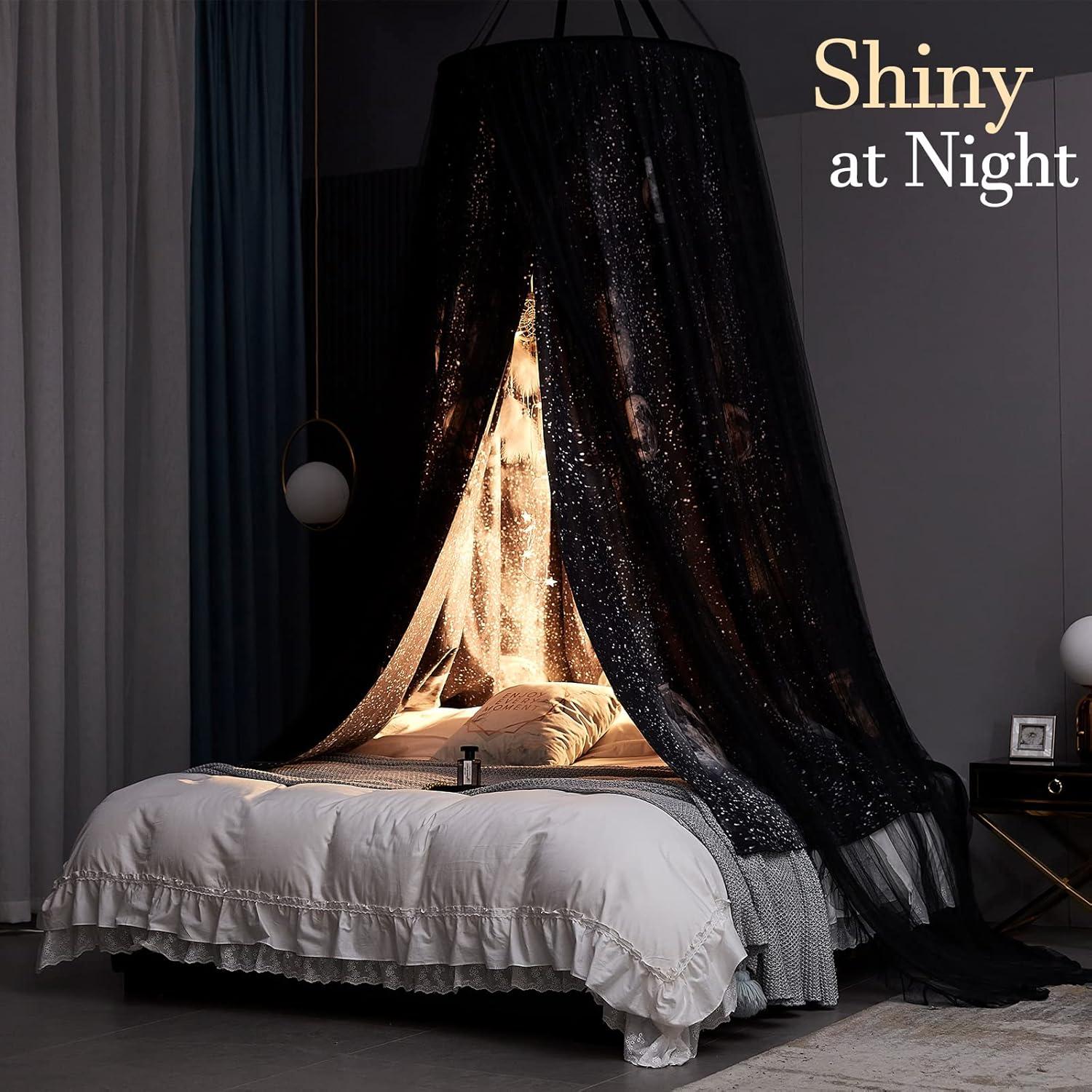 Dosel de Cama Kertnic Redondo con Mosquitero Impresión Luna