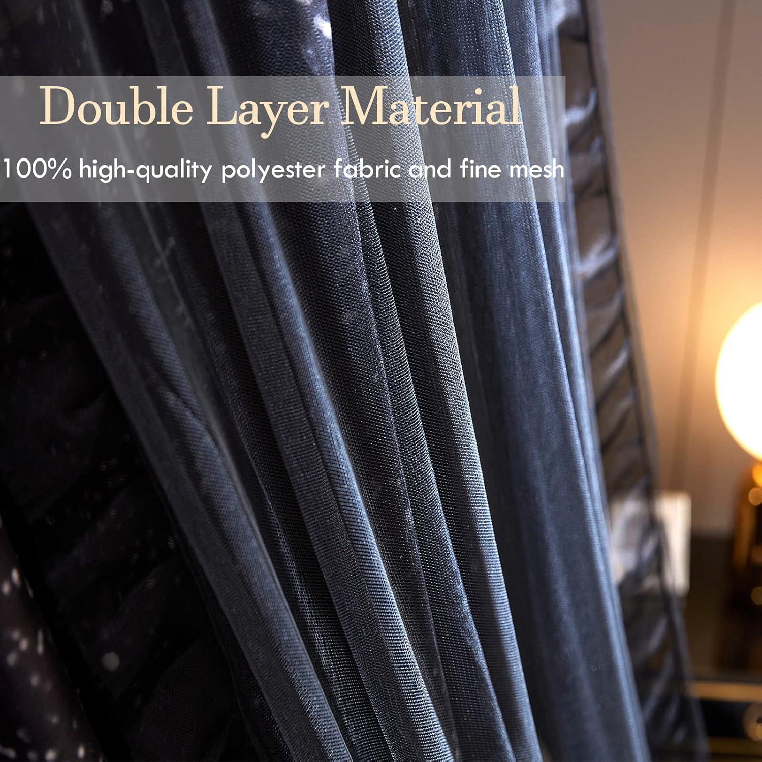 Dosel de Cama Kertnic Redondo con Mosquitero Impresión Luna