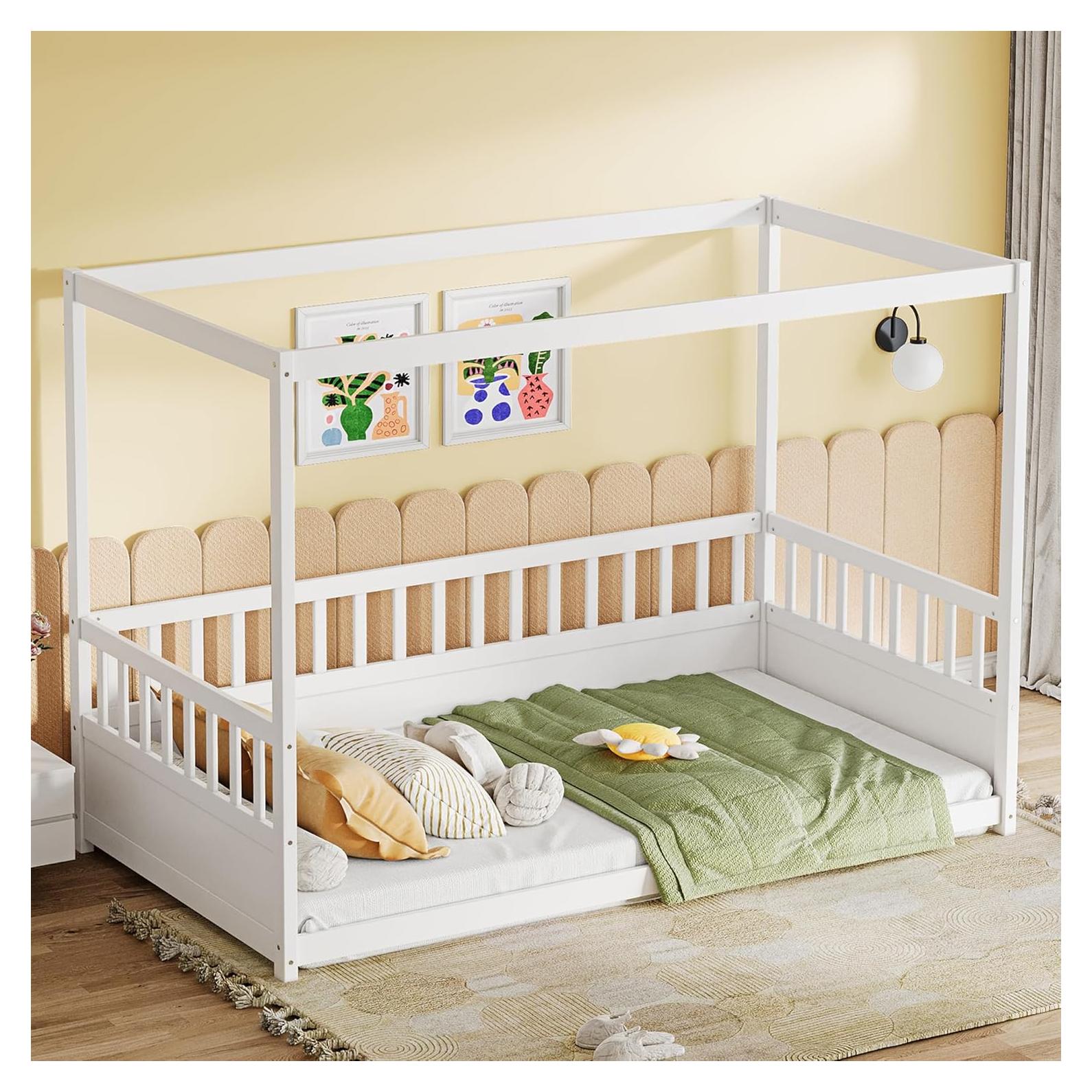 Marco de Cama con Dosel MATONELL Twin Blanco con Barandillas