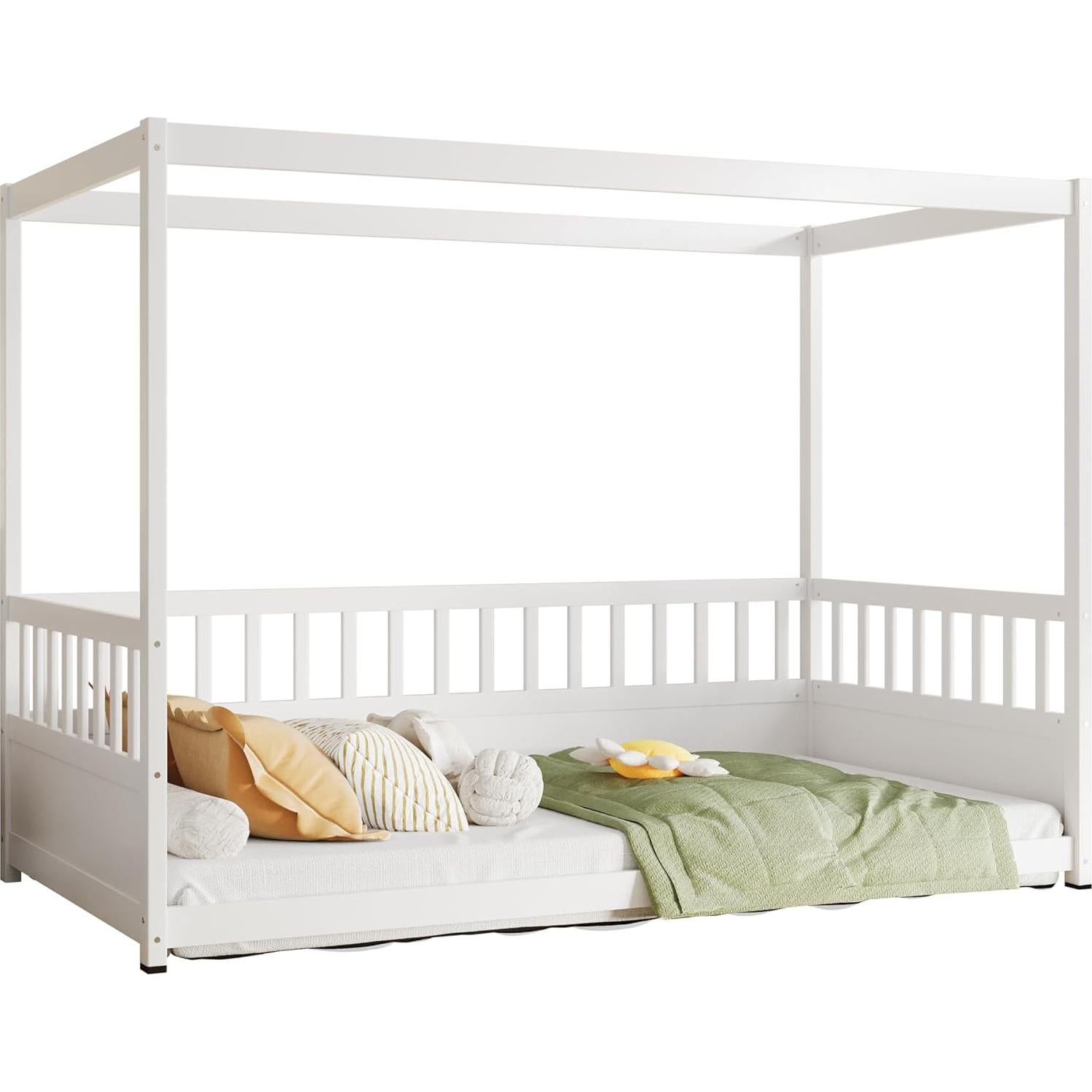 Marco de Cama con Dosel MATONELL Twin Blanco con Barandillas