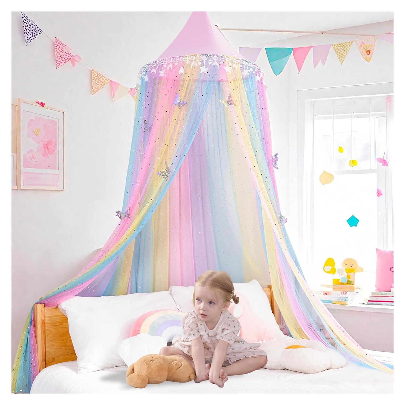 Dosel de Cama Arcoíris STAOLENE 238.8 cm con Estrellas y Luna