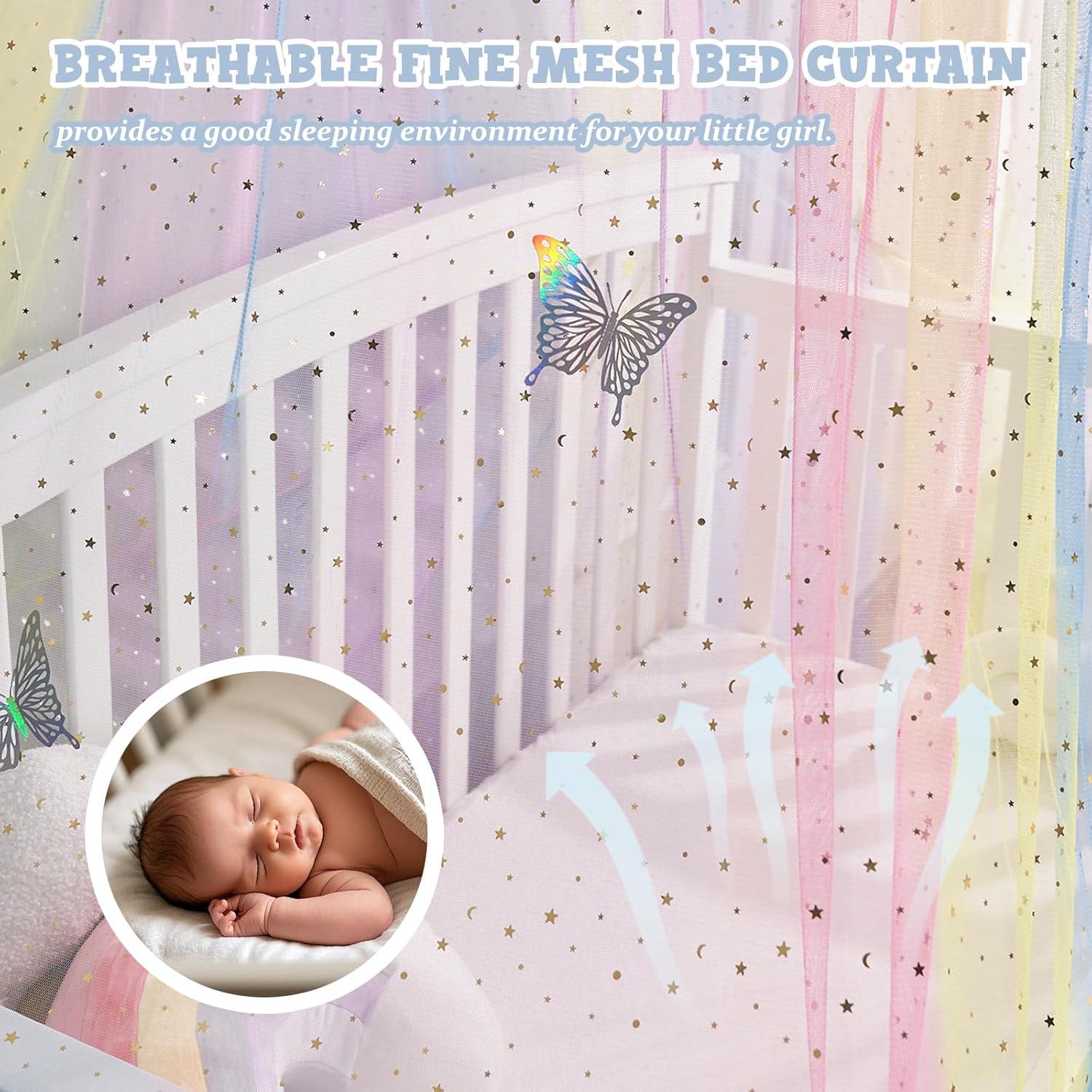 Dosel de Cama Arcoíris STAOLENE 238.8 cm con Estrellas y Luna