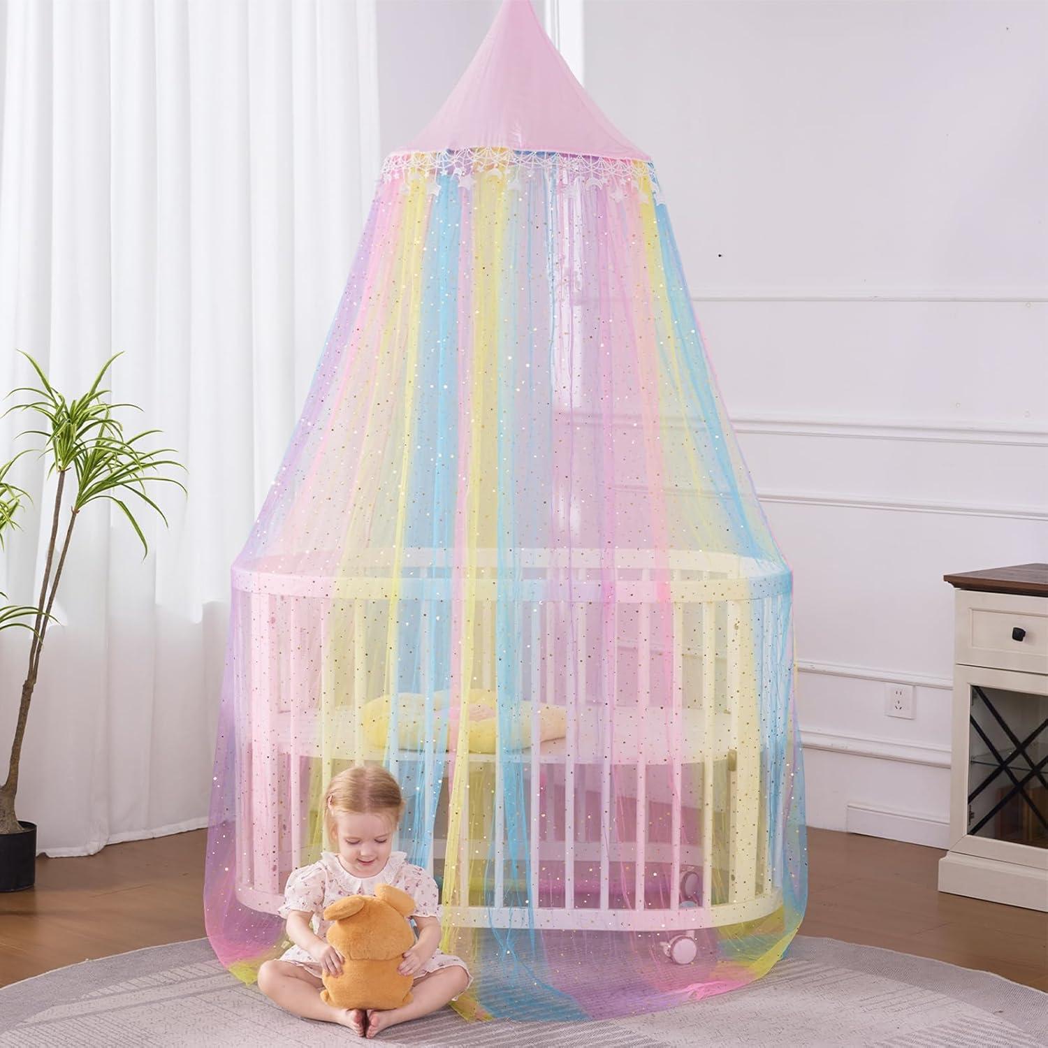 Dosel de Cama Arcoíris STAOLENE 238.8 cm con Estrellas y Luna