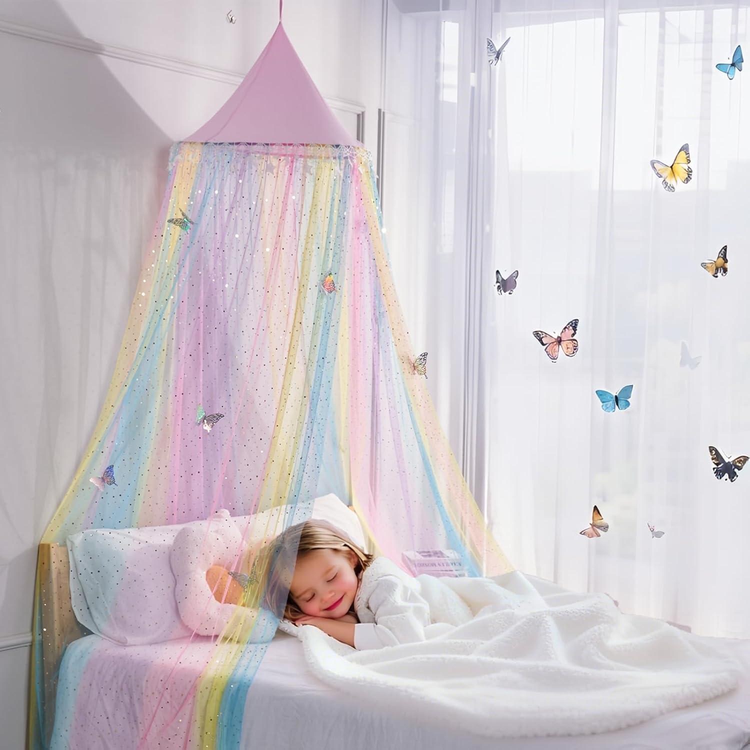 Dosel de Cama Arcoíris STAOLENE 238.8 cm con Estrellas y Luna